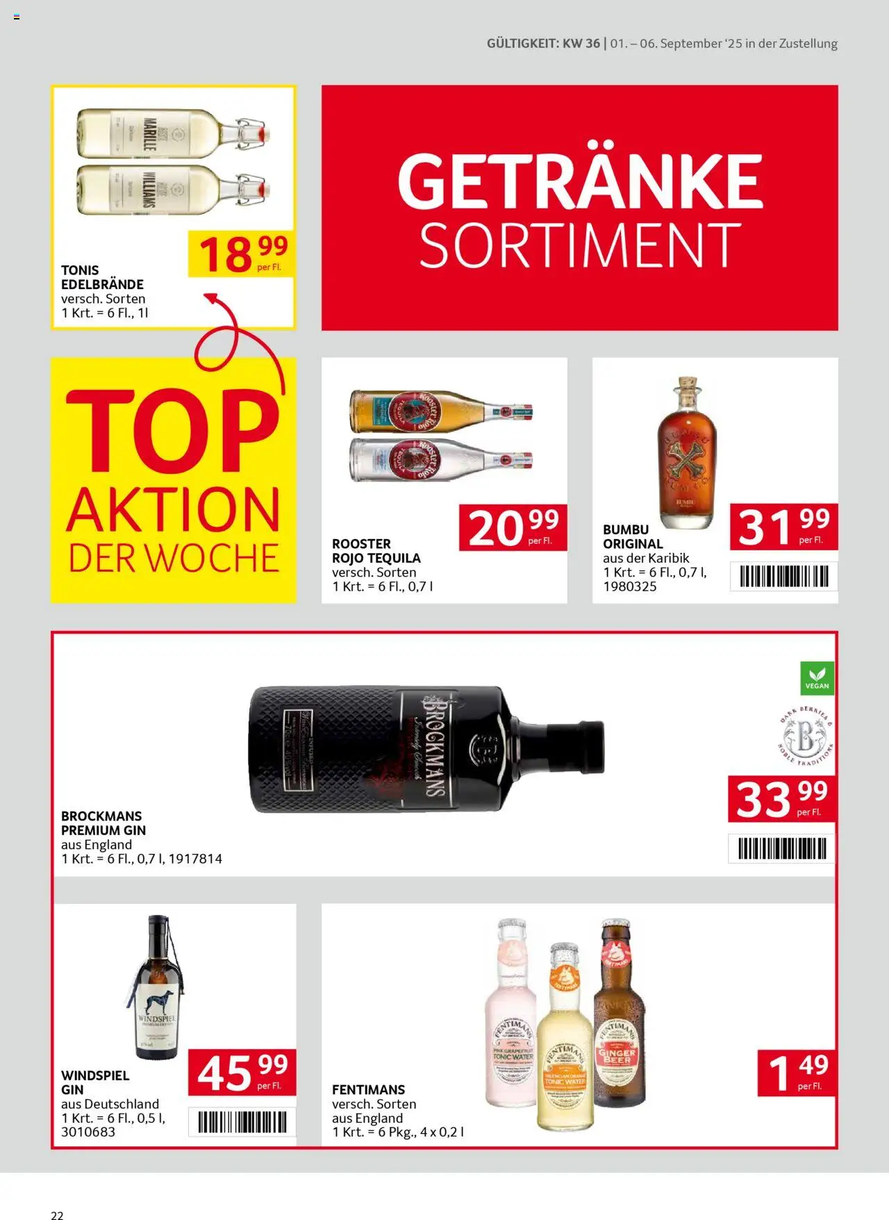 Transgourmet Zustellaktion gültig ab 31.08.2025 | Seite: 22 | Produkte: Gin, Grapefruit