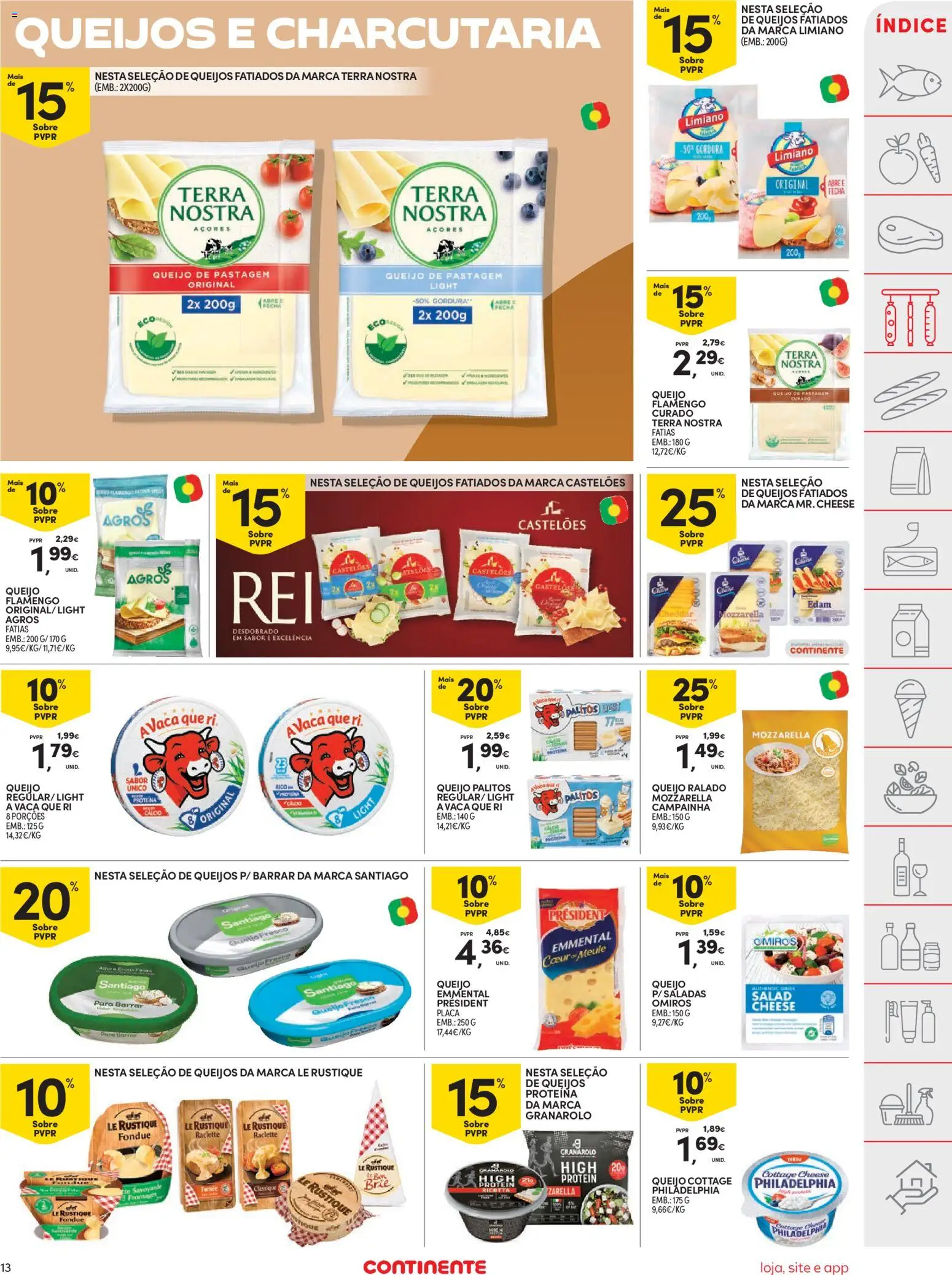 Continente folheto │ válido de 17.03.2026 | Página: 13 | Produtos: Queijo cottage, Campainha, Queijo, Proteina