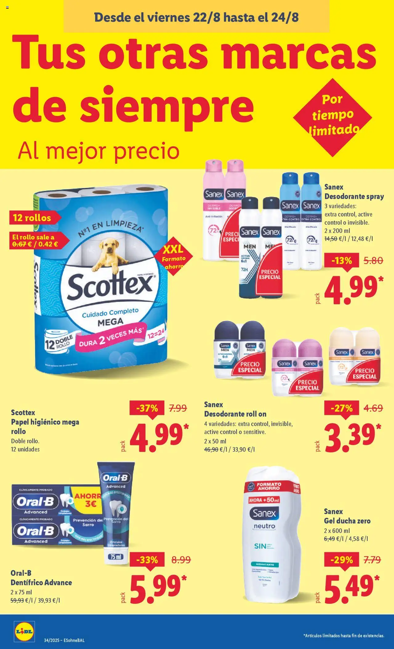 Lidl catálogo BCN │ válido desde el 18.08.2025 | Página: 38 | Productos: Desodorante, Papel higienico, Ducha