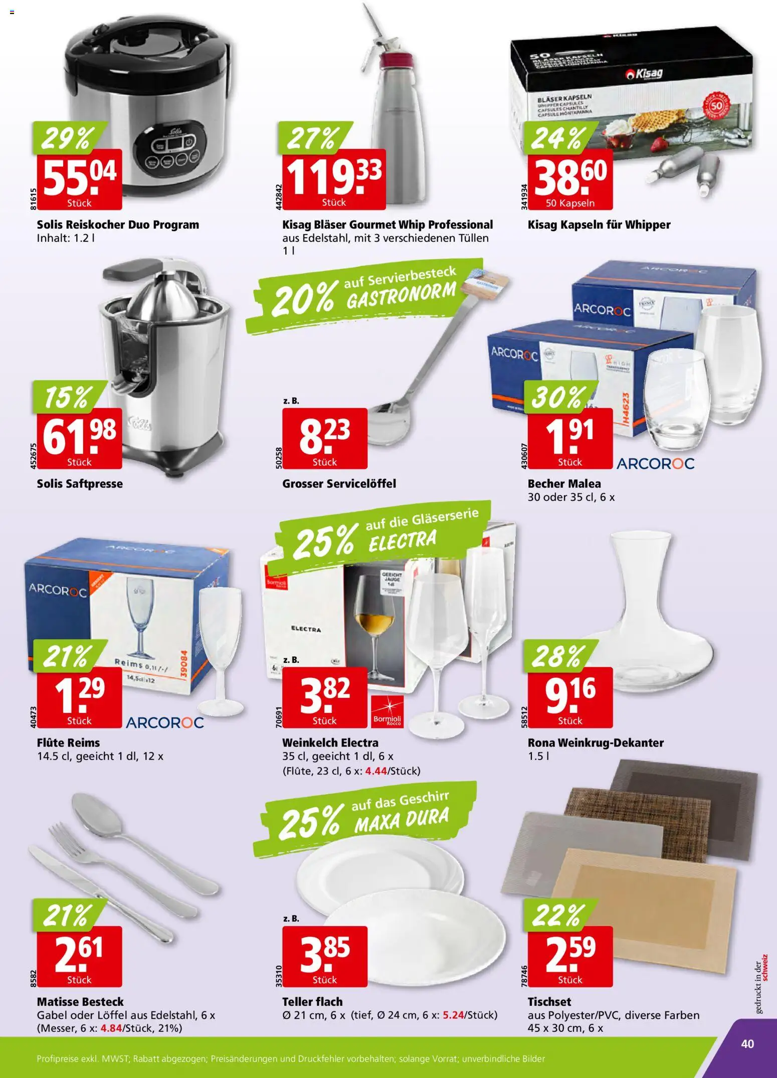 Aligro Aktionen Schlieren, Gossau SG, Frauenfeld, Rapperswil-Jona, Sargans, Bern, Brüttisellen, Pratteln, Emmen, Spreitenbach – gültig ab 15.12.2025 | Seite: 40 | Produkte: Bilder