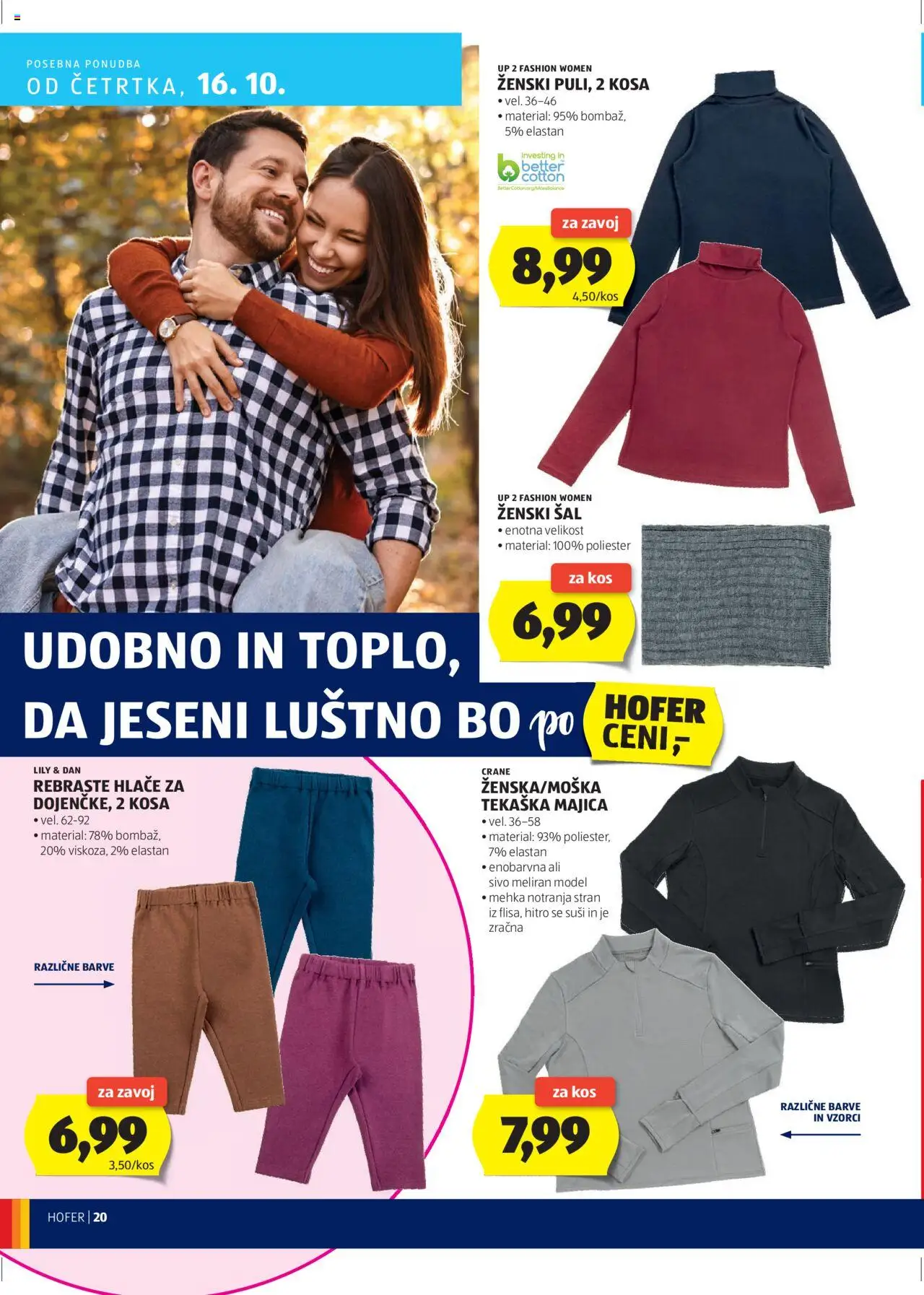 Hofer SI katalog | vrijedi od 09.10.2025 | Stranica: 20 | Proizvodi: Majica, Hlače, Šal