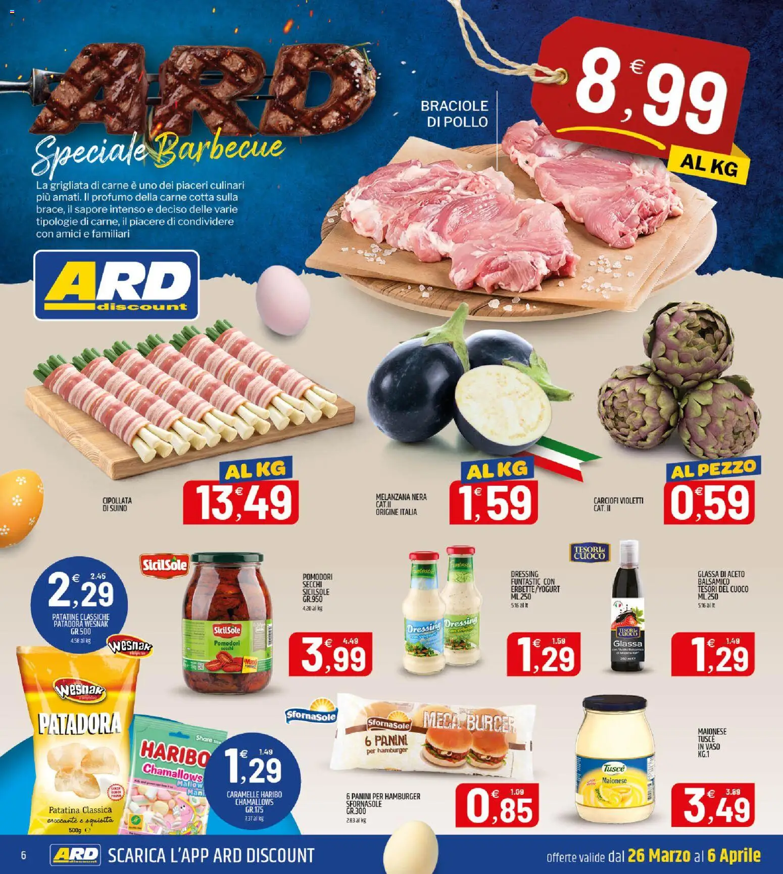 Volantino ARD Discount del 24.03.2026 | Pagina: 6 | Prodotti: Pollo, Maionese, Glassa, Hamburger