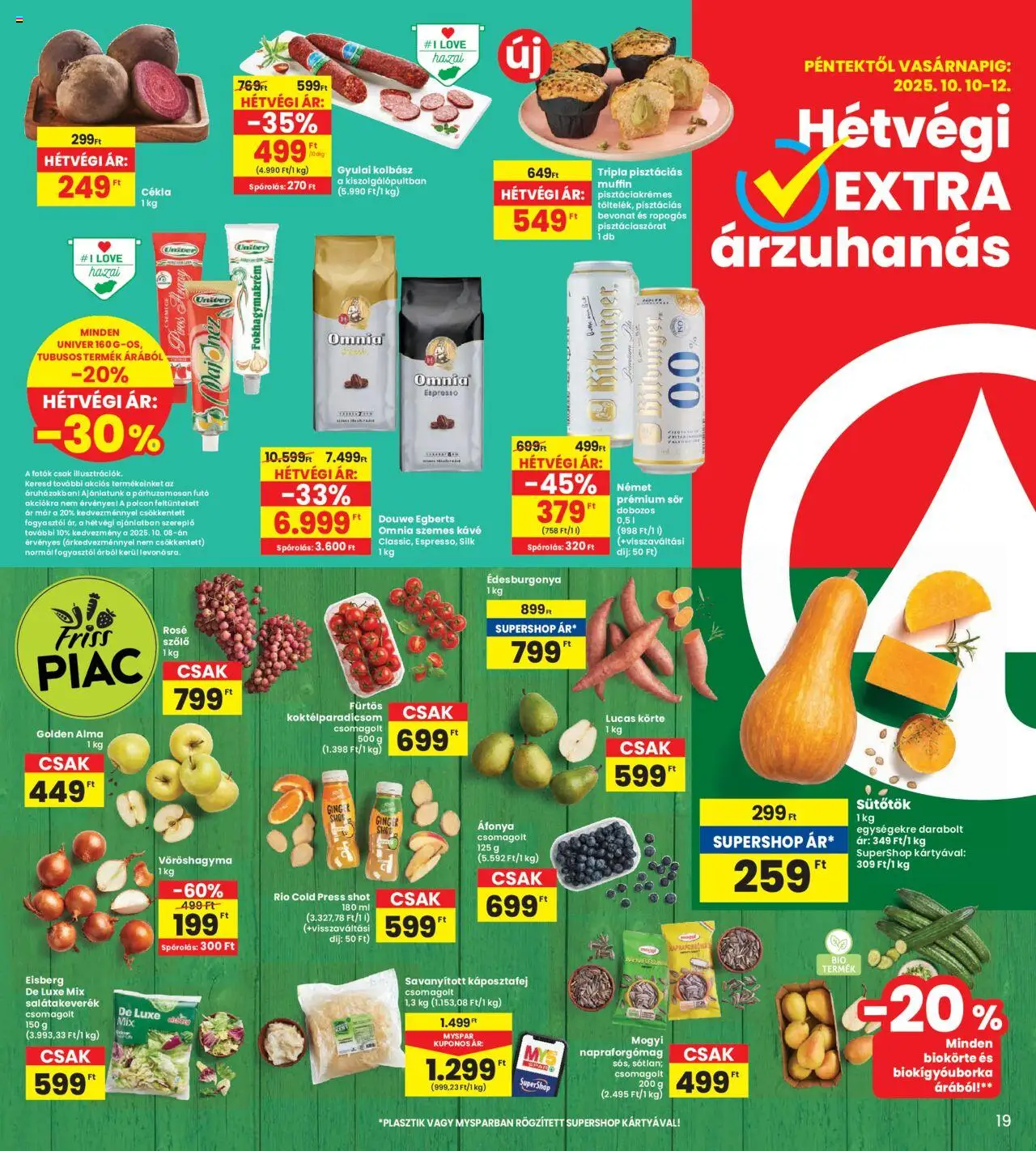 Interspar akciós ujság - amely érvényes a következő dátumtól: 09.10.2025 | Oldal: 19 | Termékek: Cékla, Sütőtök, Koktélparadicsom, Sör