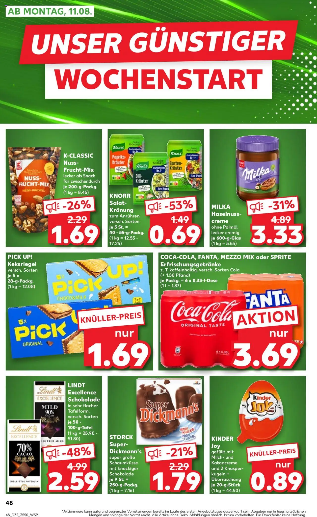 Kaufland prospekt Berlin	 - gültig ab dem 07.08.2025 | Seite: 48 | Produkte: Fanta, Cola, Milch, Salat