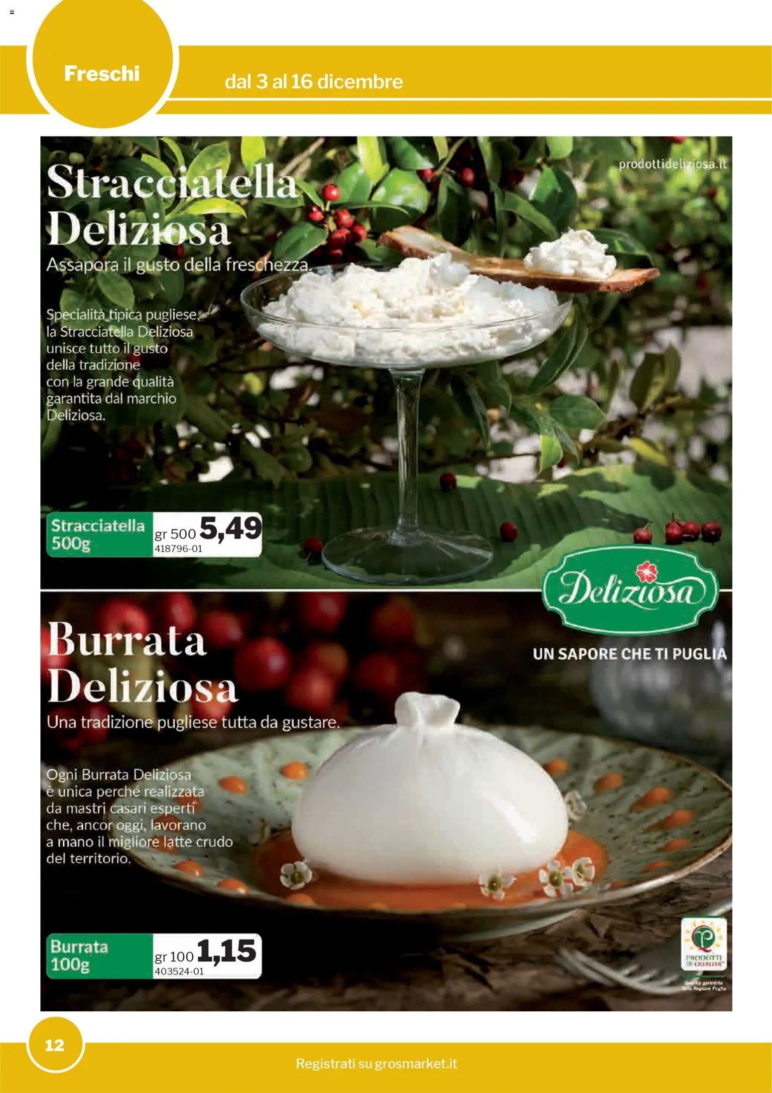 Volantino Sogegross del 03.12.2025 | Pagina: 12 | Prodotti: Latte, Burrata, Stracciatella