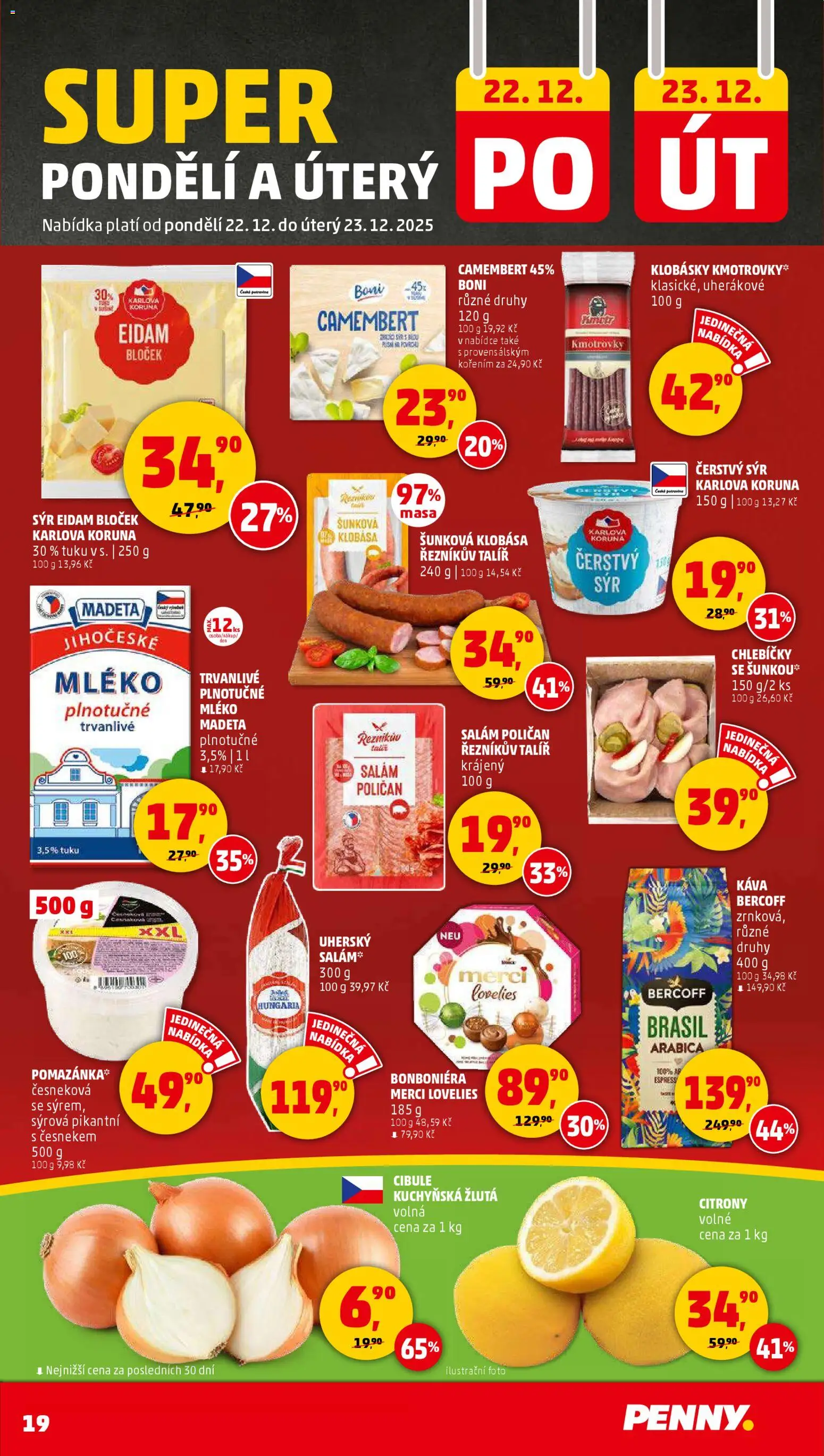 Penny Market leták - Čtvrtečník od 20.12.2025 | Strana: 19 | Produkty: Merci, Klobása, Talíř, Pomazánka