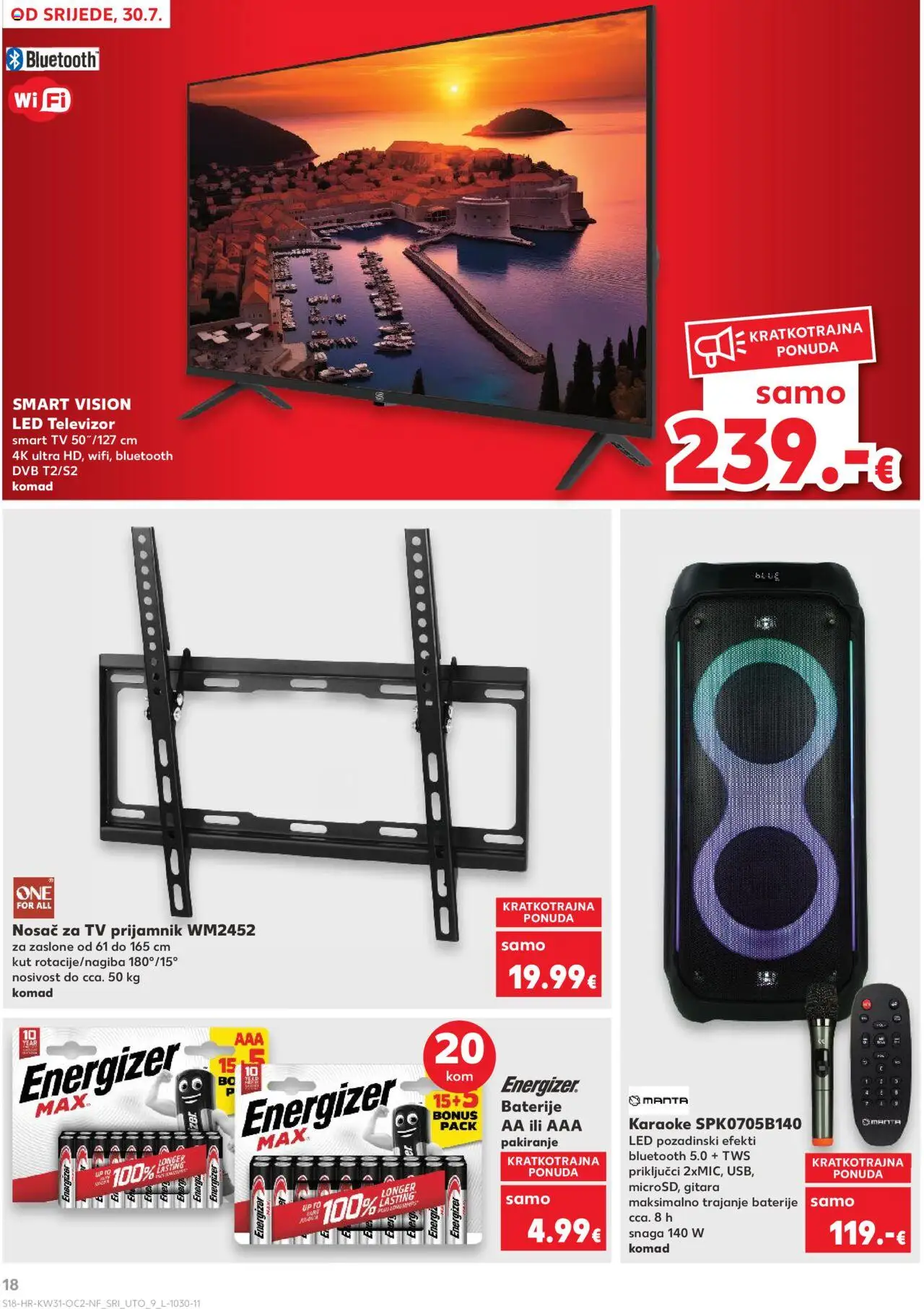 Kaufland katalog | vrijedi od 30.07.2025 | Stranica: 18 | Proizvodi: Smart TV, Baterije, Tv, Televizor