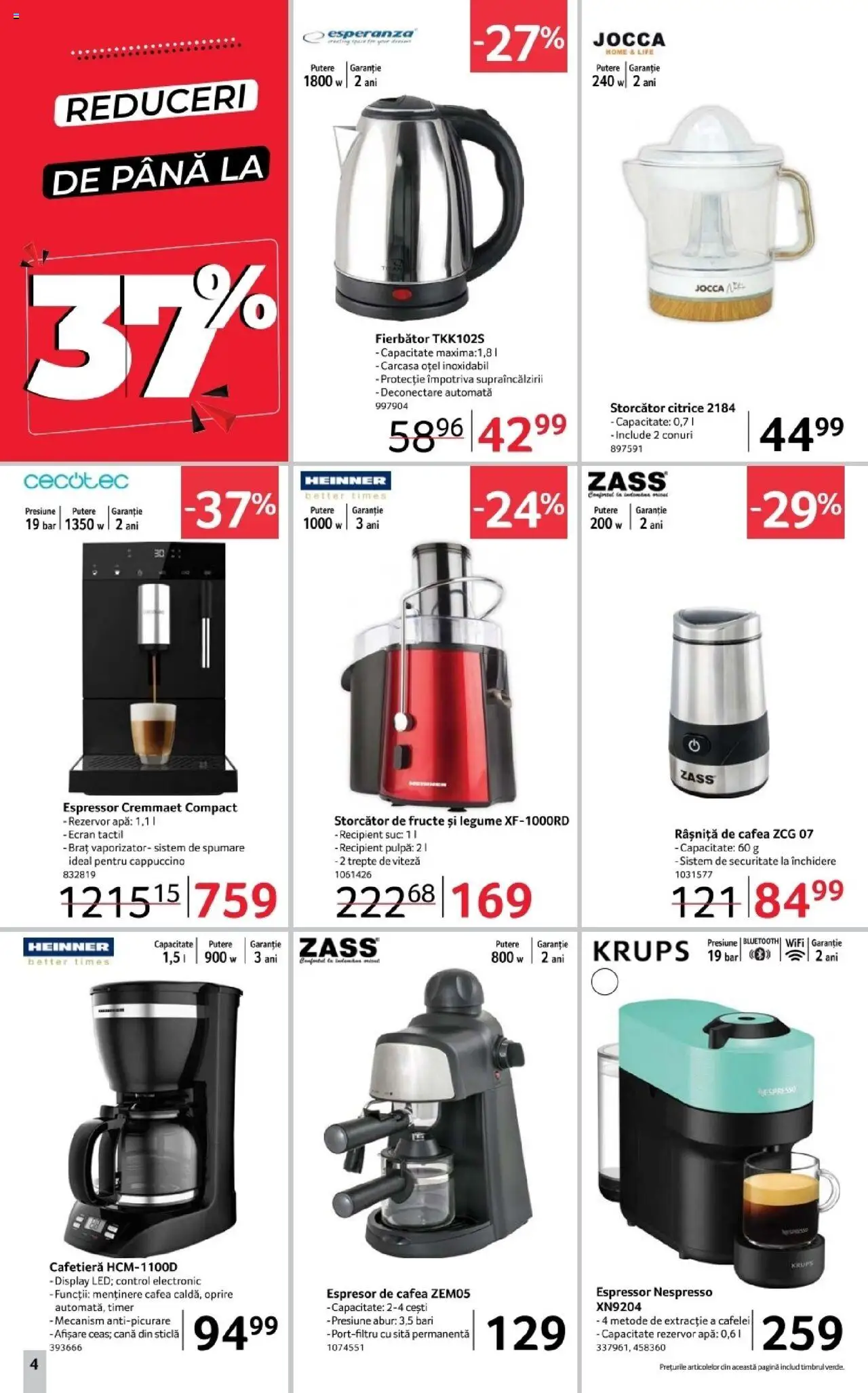 Noul catalog Selgros – valabil de la 17.10.2025 | Pagină: 4 | Produse: Carcasă, Cafetieră, Sită, Storcător de fructe