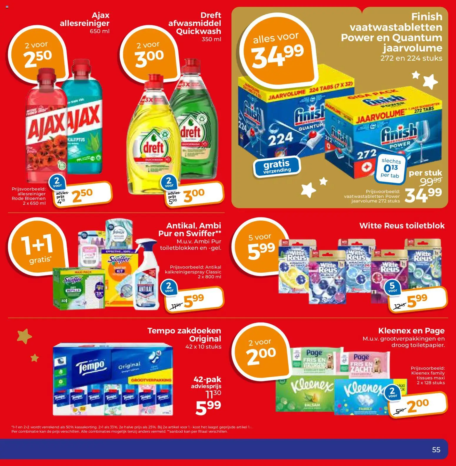 {H1} | Pagina: 55 | Producten: Bloemen, Allesreiniger, Afwasmiddel, Tissues