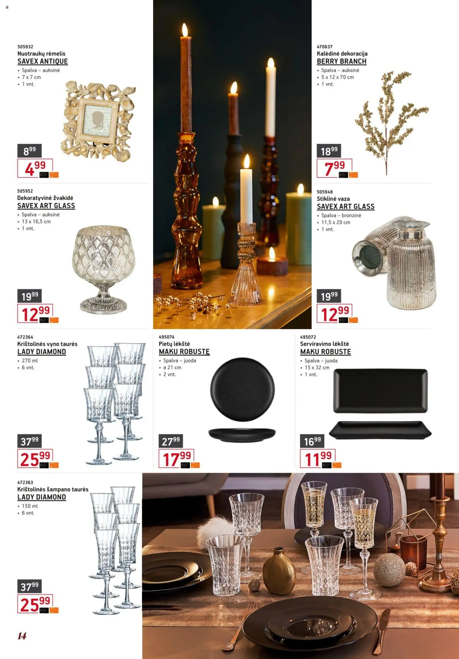 ERMITAŽAS akcijos nuo 01.12.2025 | Puslapis: 14 | Prekių: Lėkštė, Vaza
