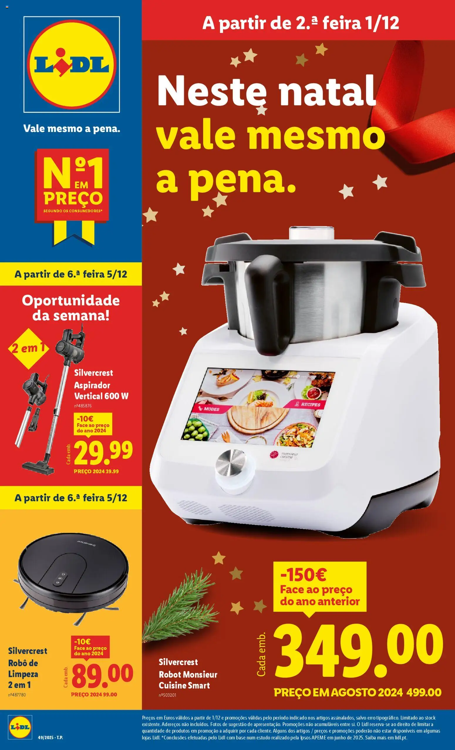 Lidl Novidades │ válido de 01.12.2025 | Página: 1 | Produtos: Robô, Aspirador, Base