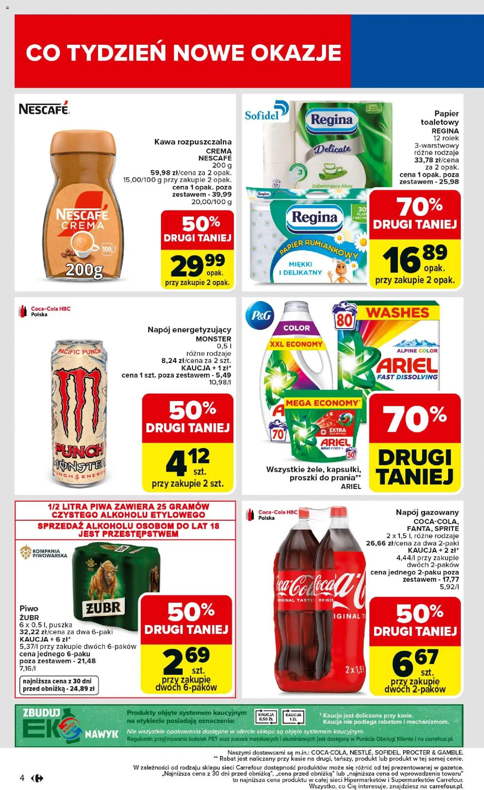 Carrefour gazetka od 02.03.2026 | Strona: 6 | Produkty: Piwo żubr, Sprite, Ariel, Piwo