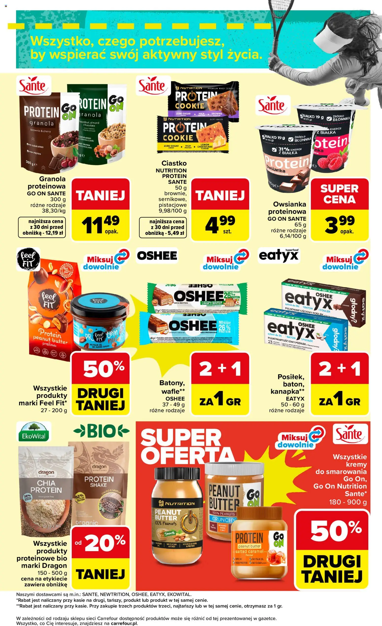 Carrefour gazetka - Active food to dobry ruch od 07.04.2026 | Strona: 3 | Produkty: Owsianka, Granola, Baton, Brownie