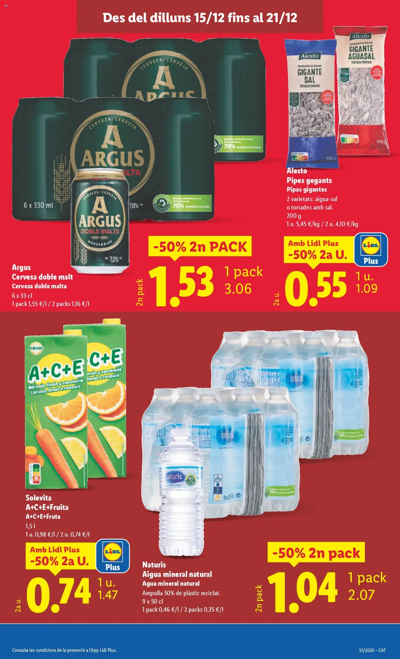 Lidl folleto │ válido desde el 15.12.2025 | Página: 19 | Productos: Cerveza, Zanahoria, Agua mineral