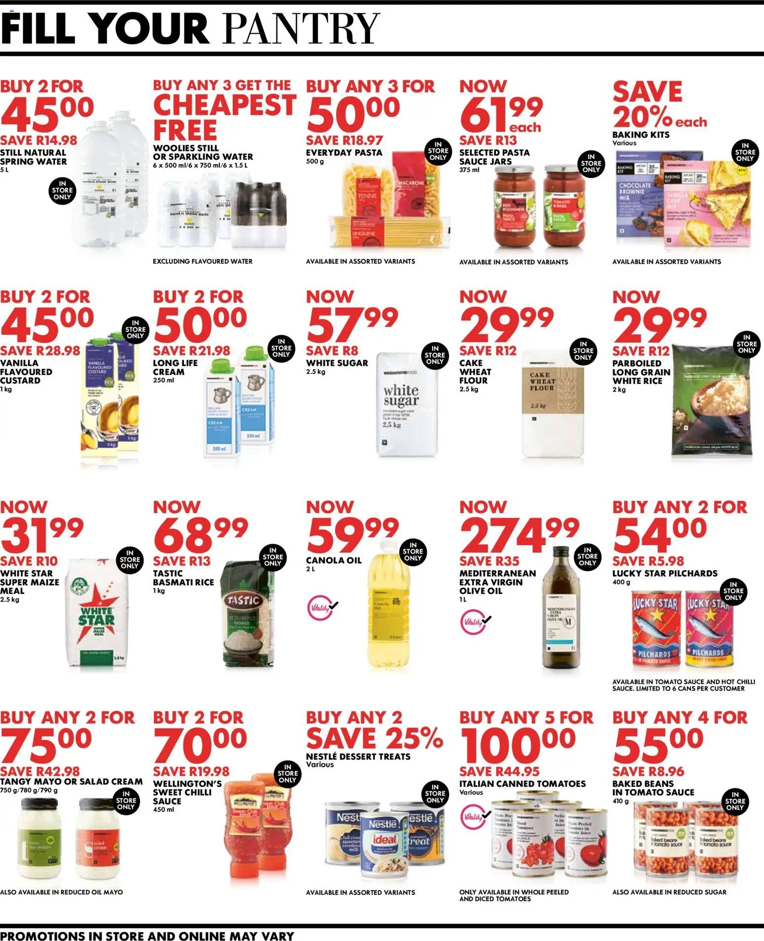 New Woolworths catalogue – valid from 24.11.2025 | Page: 6 | Products: Flour, Beans, Rice, Cream