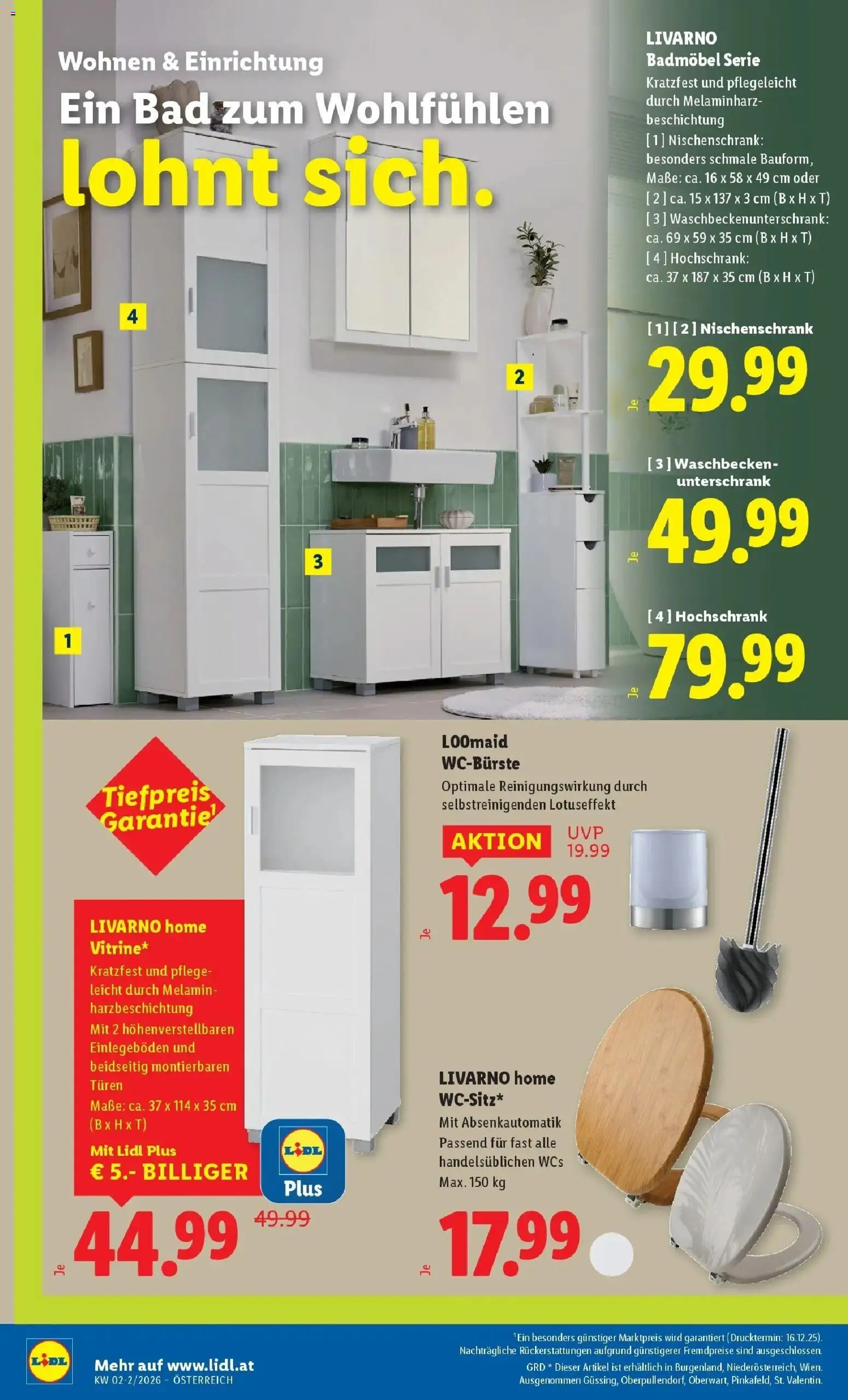 Lidl Flugblatt - Wien, Langenzersdorf, Zwettl gültig ab 08.01.2026 | Seite: 22 | Produkte: Waschbecken, Bad