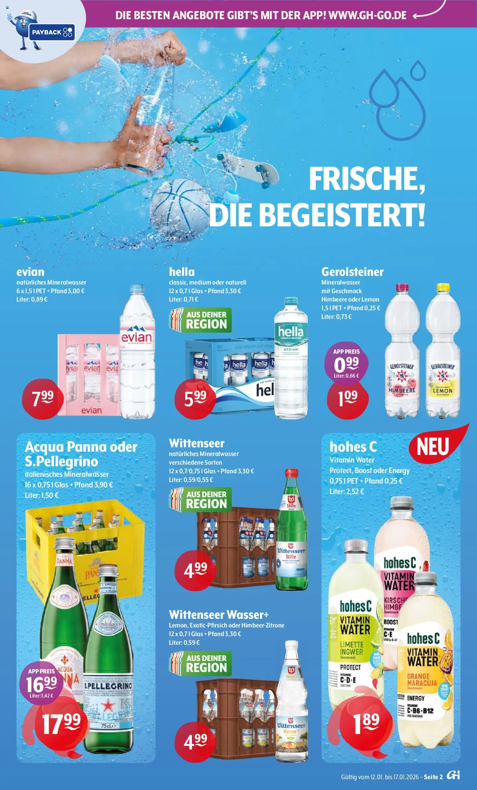 Getränke Hoffmann - Hamburg – gültig ab 12.01.2026 | Seite: 2 | Produkte: Mineralwasser, Hella, Limette, Hohes c