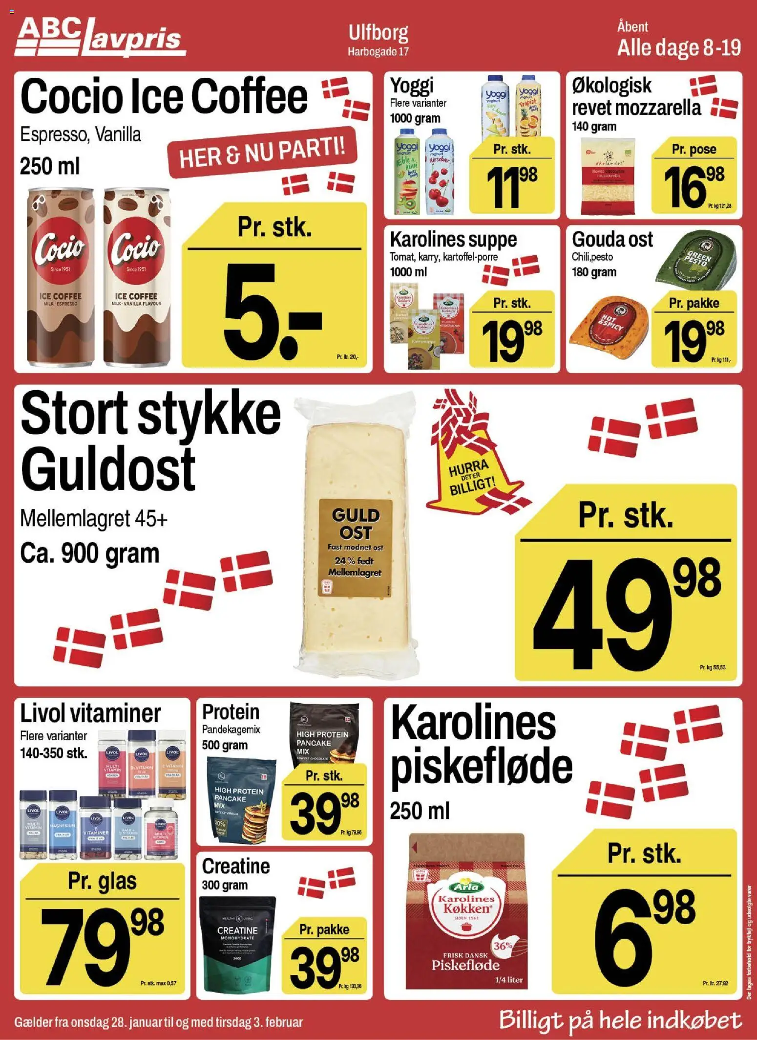 Abc Lavpris tilbudsavis – gyldig fra 28.01.2026 | Side: 5 | Produkter: Yoghurt, Pesto, Mozzarella, Suppe