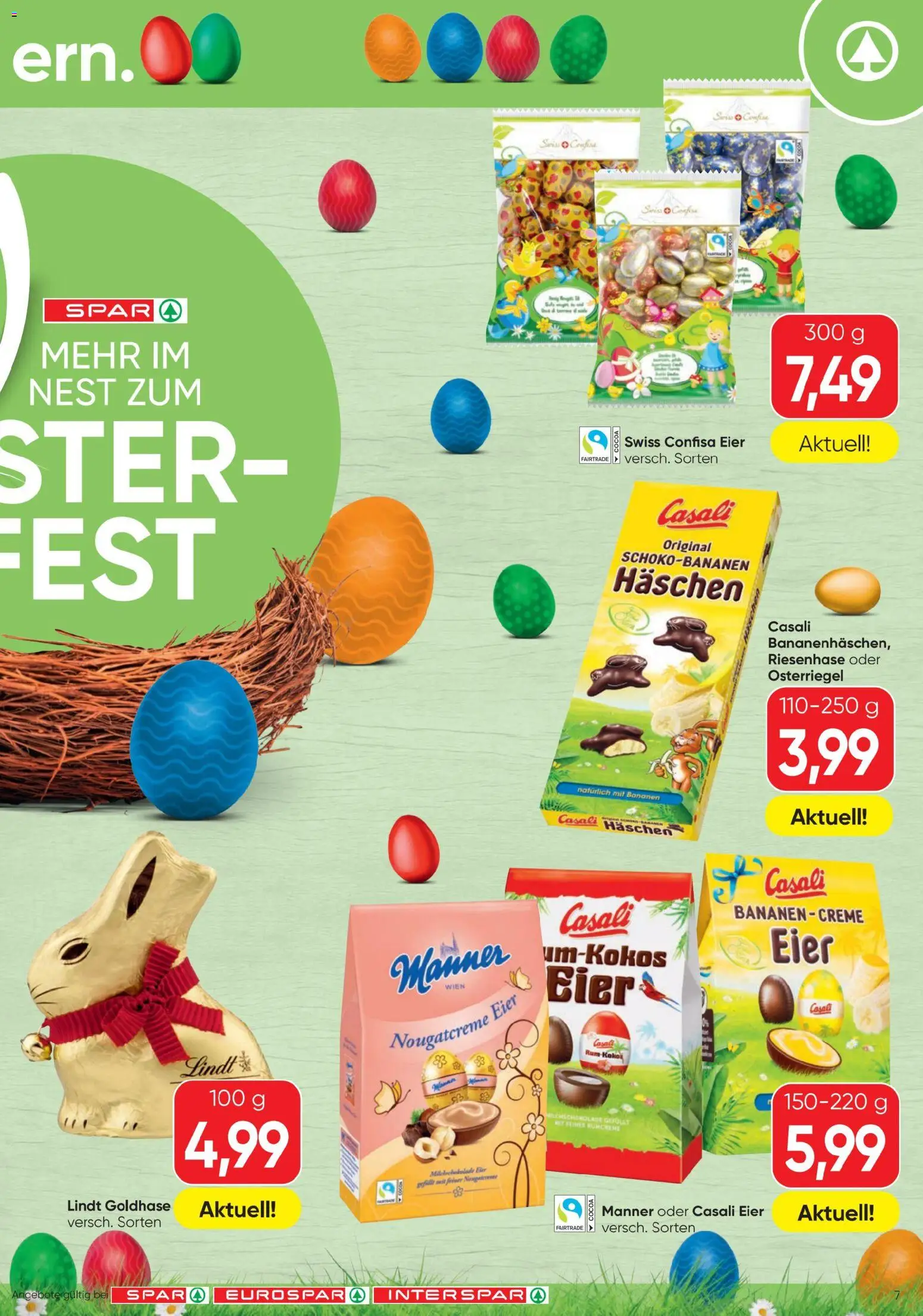 Spar - Flugblatt gültig ab 12.03.2026 | Seite: 7 | Produkte: Creme, Eier, Bananen