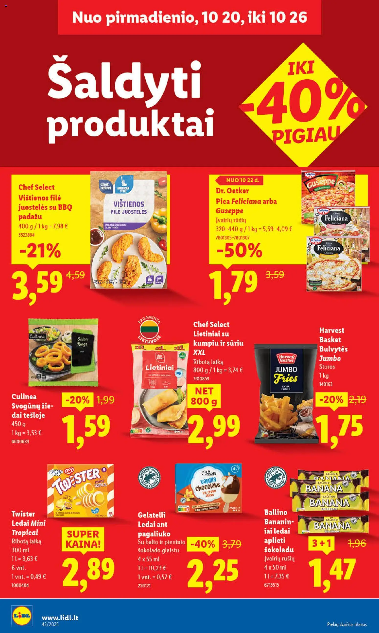LIDL akcijos nuo 23.10.2025 | Puslapis: 42 | Prekių: Ledai, Vištienos, Pica
