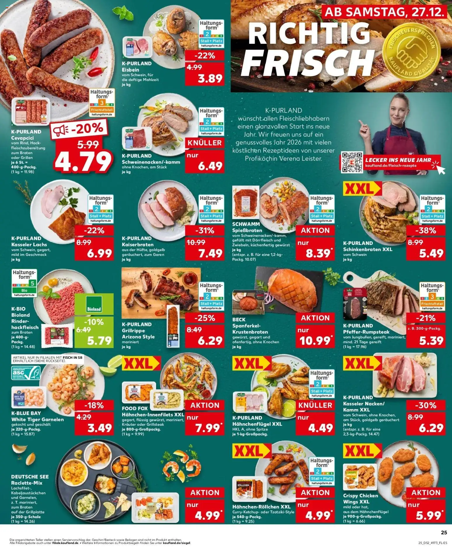 Kaufland prospekt Hamburg	 – gültig ab 28.12.2025 | Seite: 25 | Produkte: Krustenbraten, Fisch, Lachs, Hackfleisch