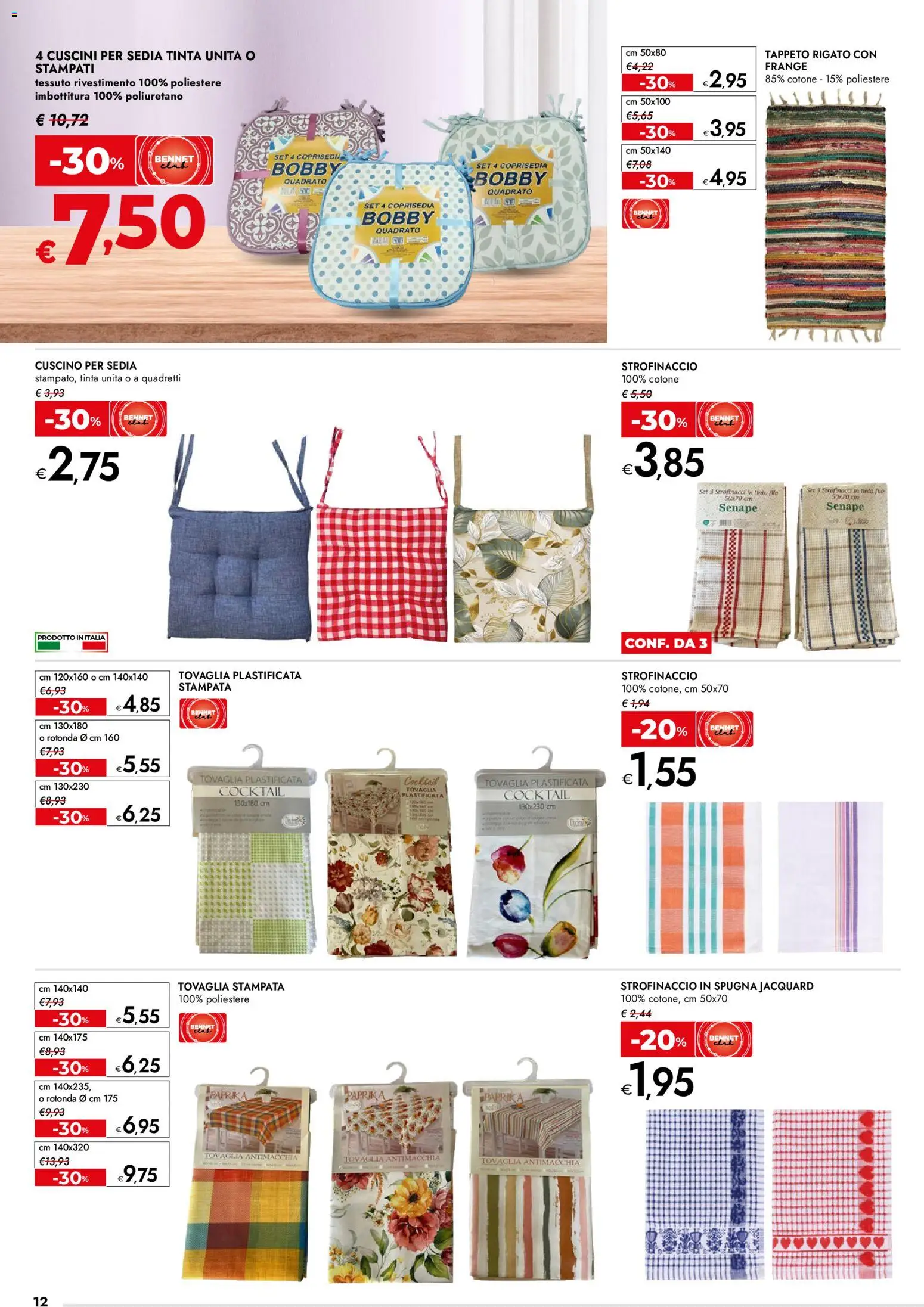 Volantino bennet del 02.01.2026 | Pagina: 12 | Prodotti: Spugna, Cuscino, Tovaglia, Strofinacci