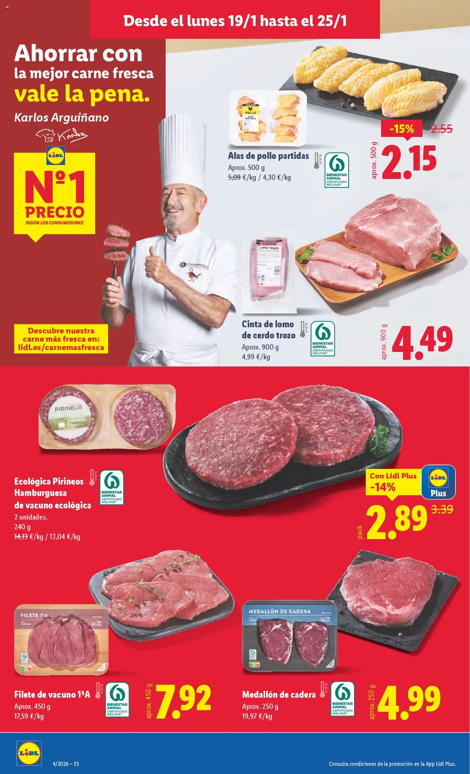 Lidl folleto │ válido desde el 19.01.2026 | Página: 8 | Productos: Cerdo, Filete, Σοκολατούχο γάλα