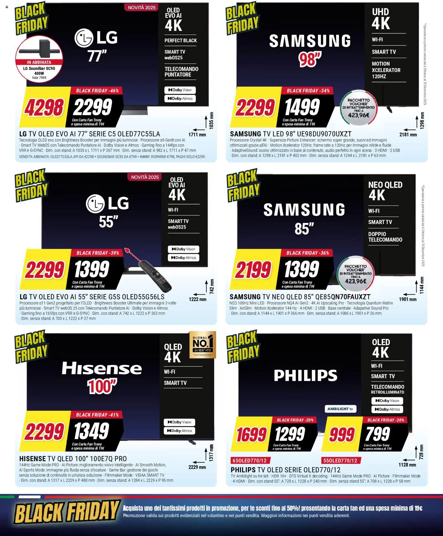 Volantino Trony del 25.11.2025 | Pagina: 17 | Prodotti: Schermo, Soundbar, USB, Samsung