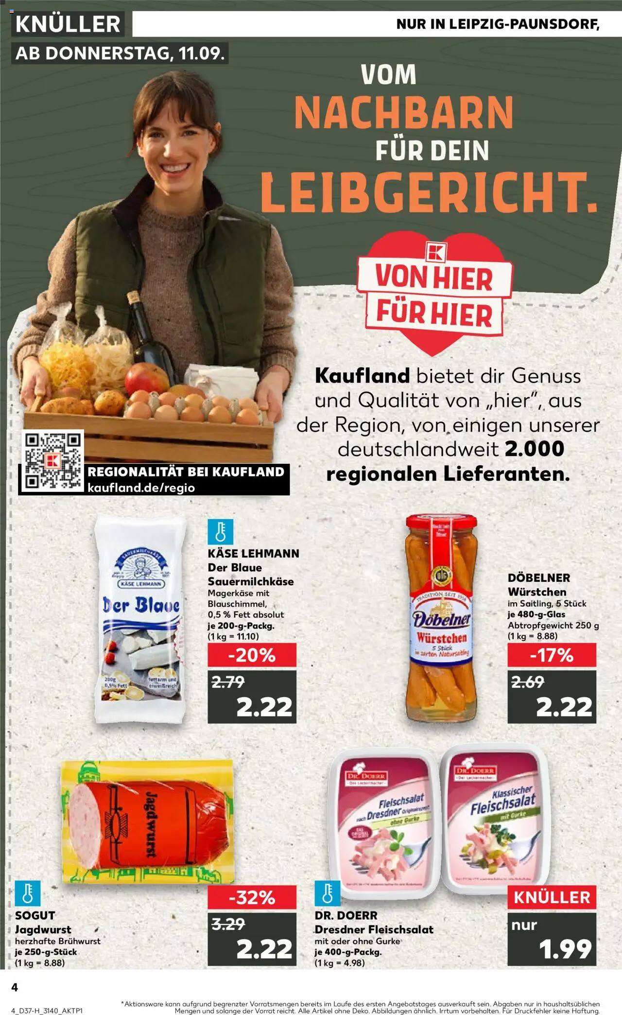 Kaufland prospekt Leipzig	 – gültig ab 11.09.2025 | Seite: 4 | Produkte: Käse