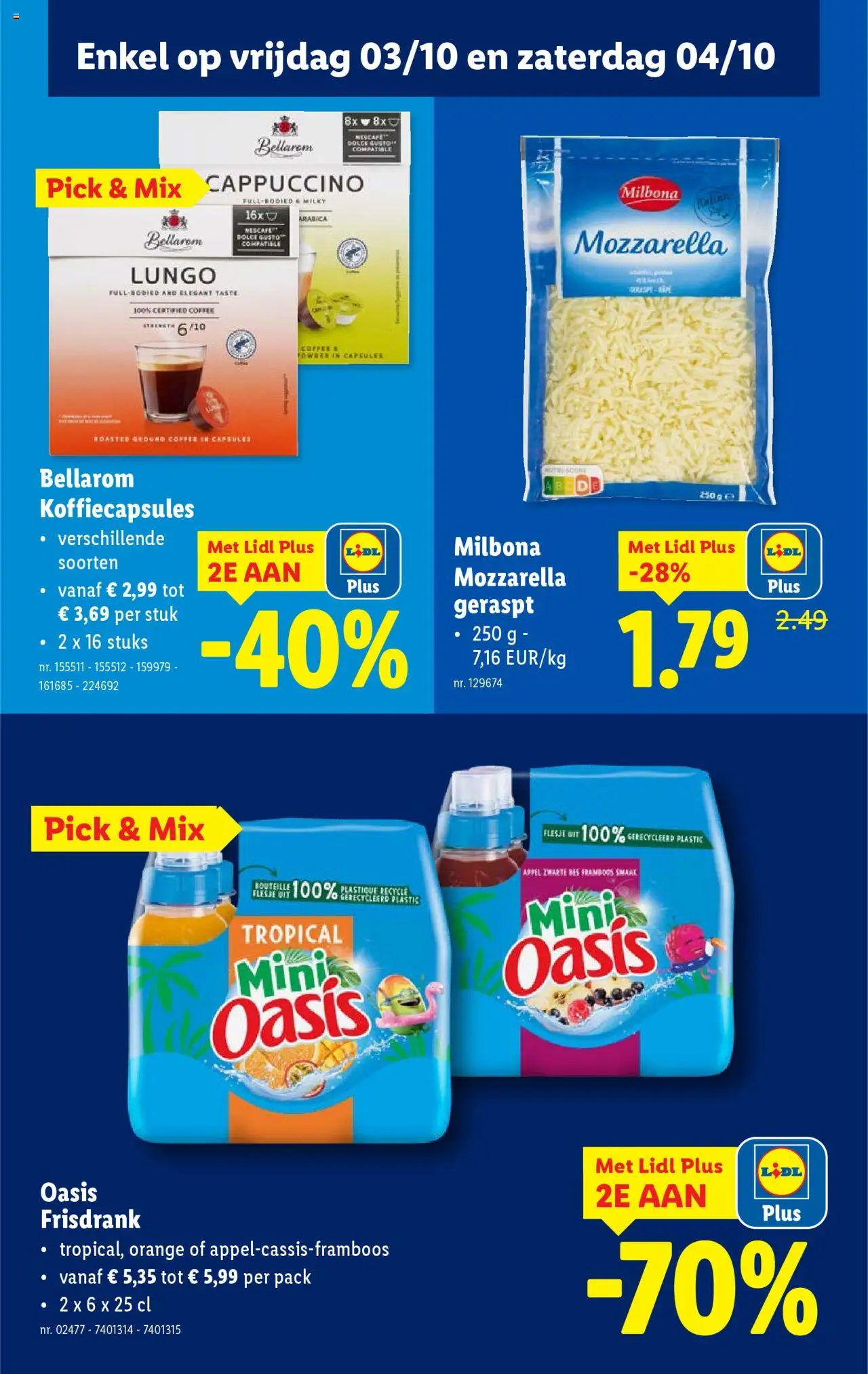 {H1} | Pagina: 64 | Producten: Mozzarella, Fruit, Nescafe, Cappuccino