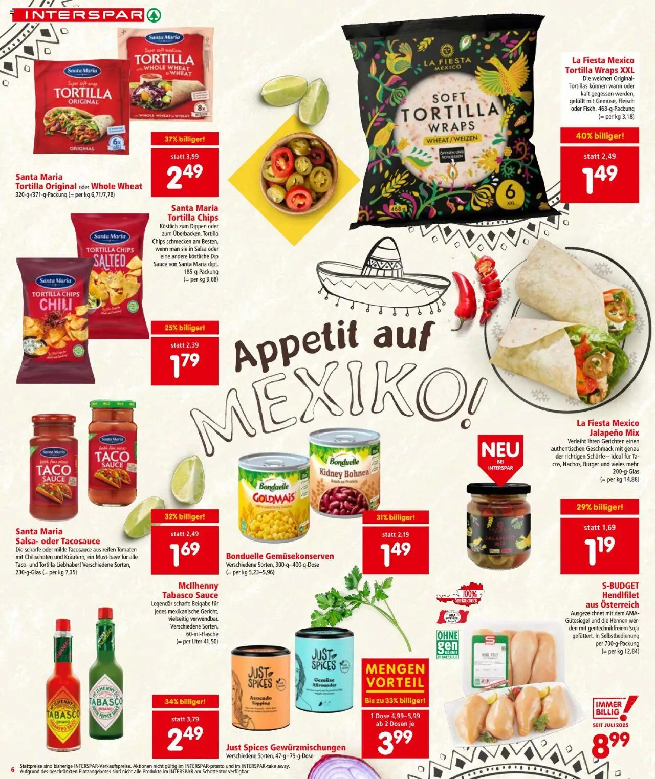 Interspar Flugblatt gültig ab 07.08.2025 | Seite: 6 | Produkte: Chips, Avocado, Gemüse, Tomaten