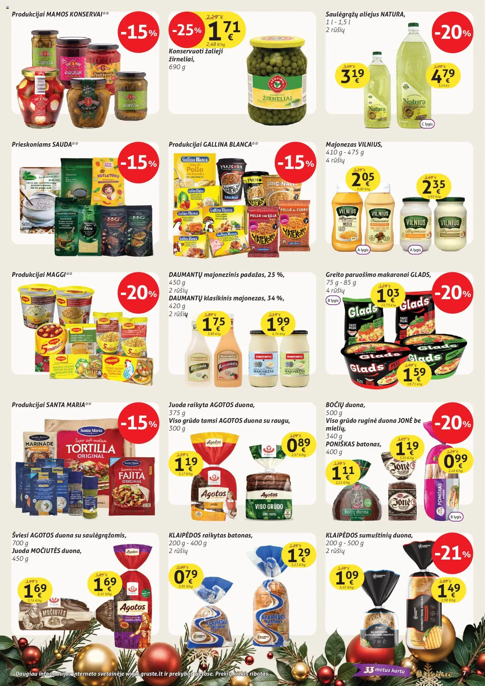 GRUSTE akcijos nuo 11.12.2025 | Puslapis: 7 | Prekių: Vištienos, Konservai, Majonezas, Žirneliai
