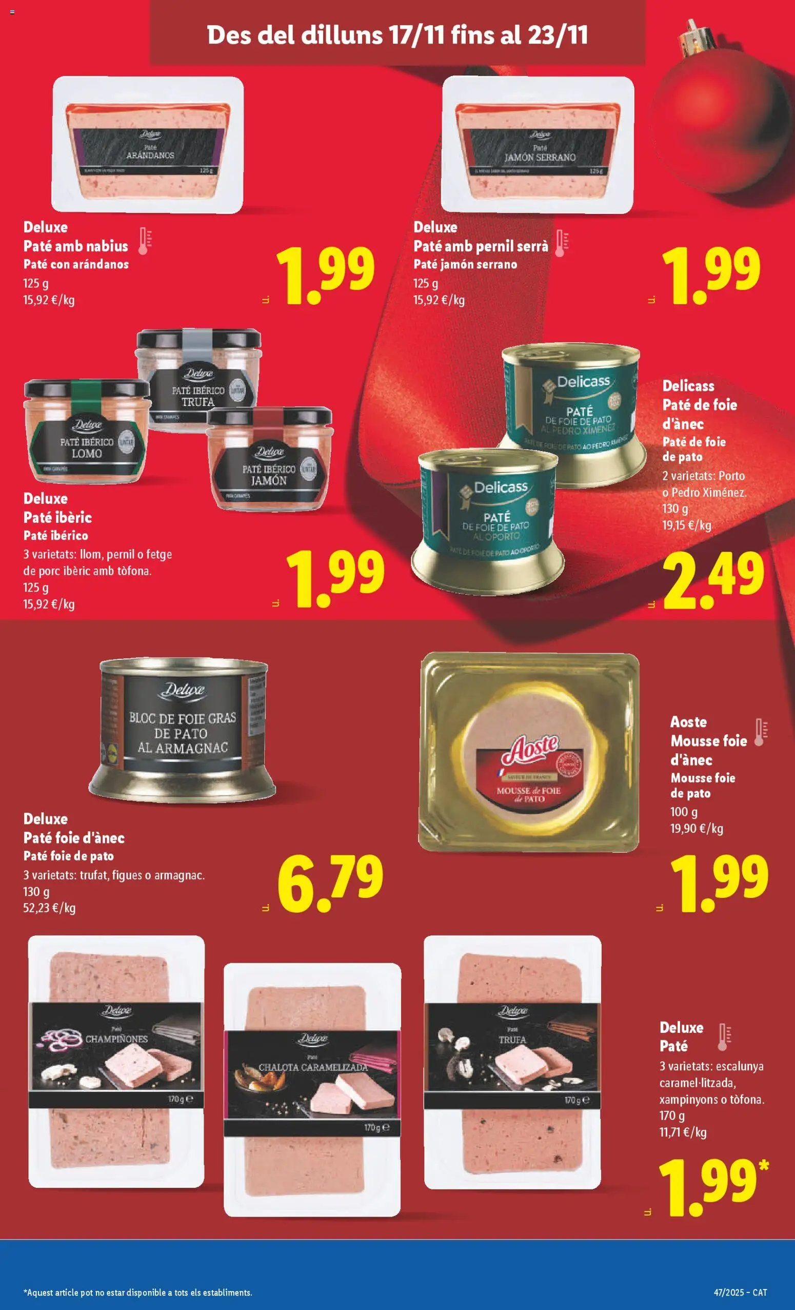 Lidl folleto │ válido desde el 17.11.2025 | Página: 23 | Productos: Jamón serrano, Mousse, Jamón, Paté