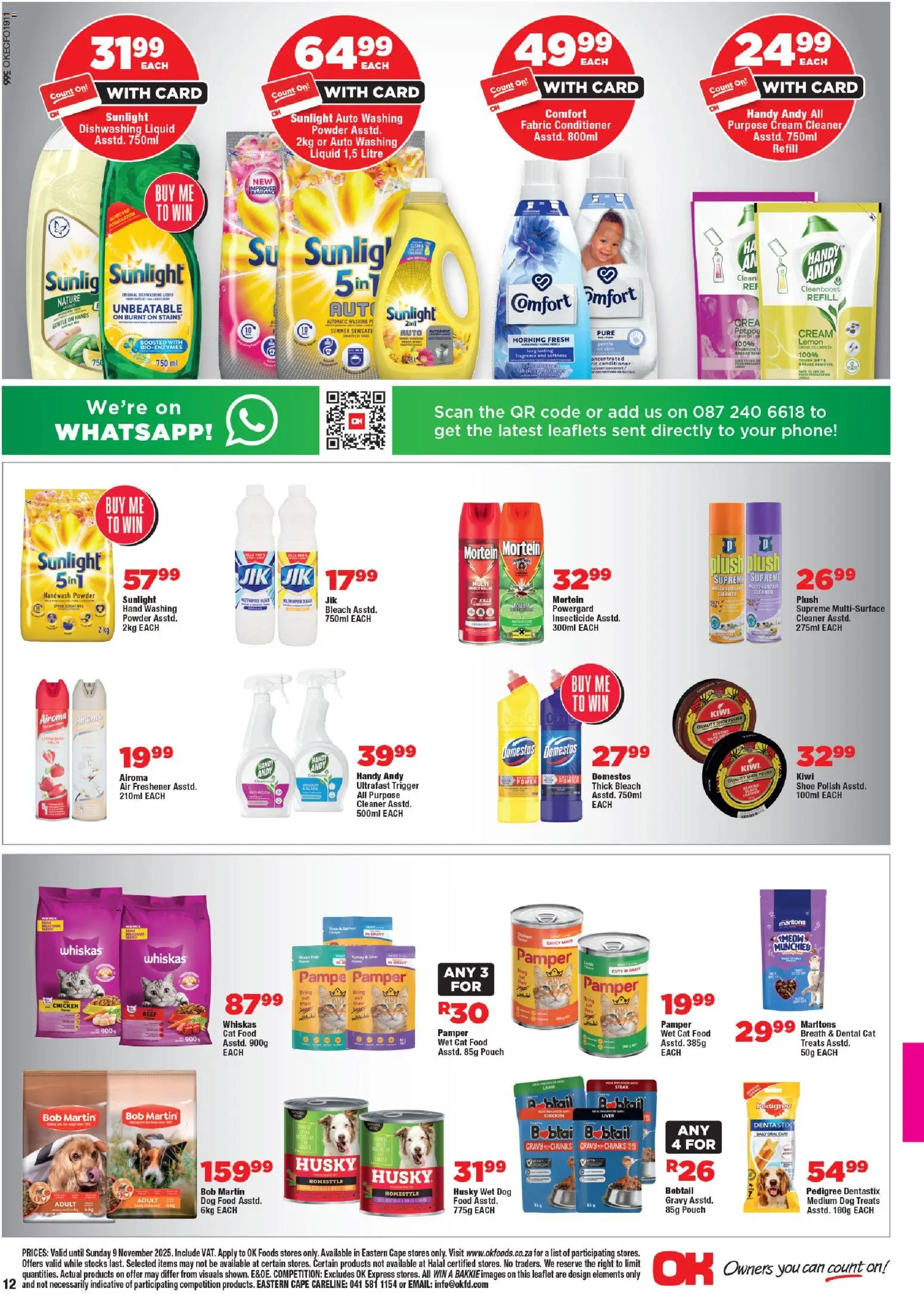 New OK Foods catalogue – valid from 24.10.2025 | Page: 12 | Products: Bleach, Fragrance, Beef, Cream