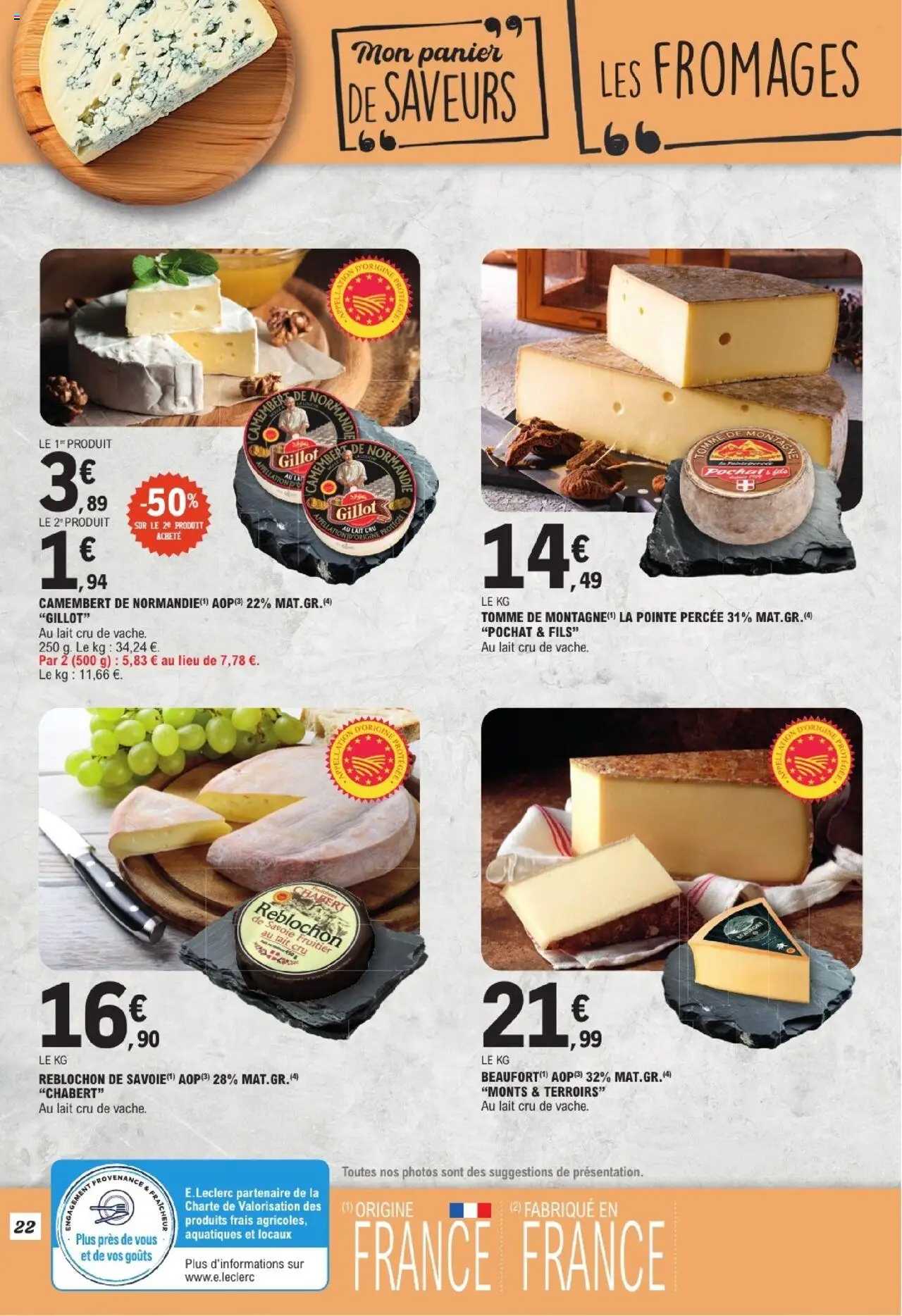  | Page: 22 | Produits: Beaufort, Panier, Lait, Camembert