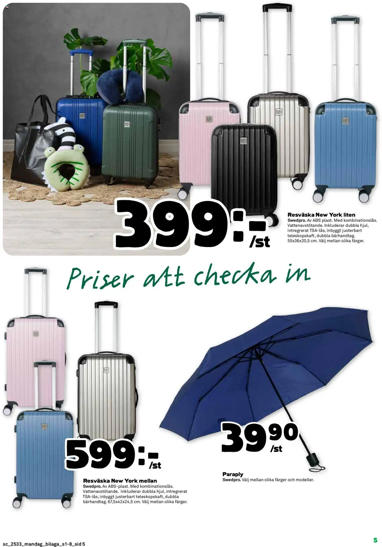 Stora Coop reklamblad aktuell från 11.08.2025 | Sida: 13 | Produkter: Resväska, Paraply