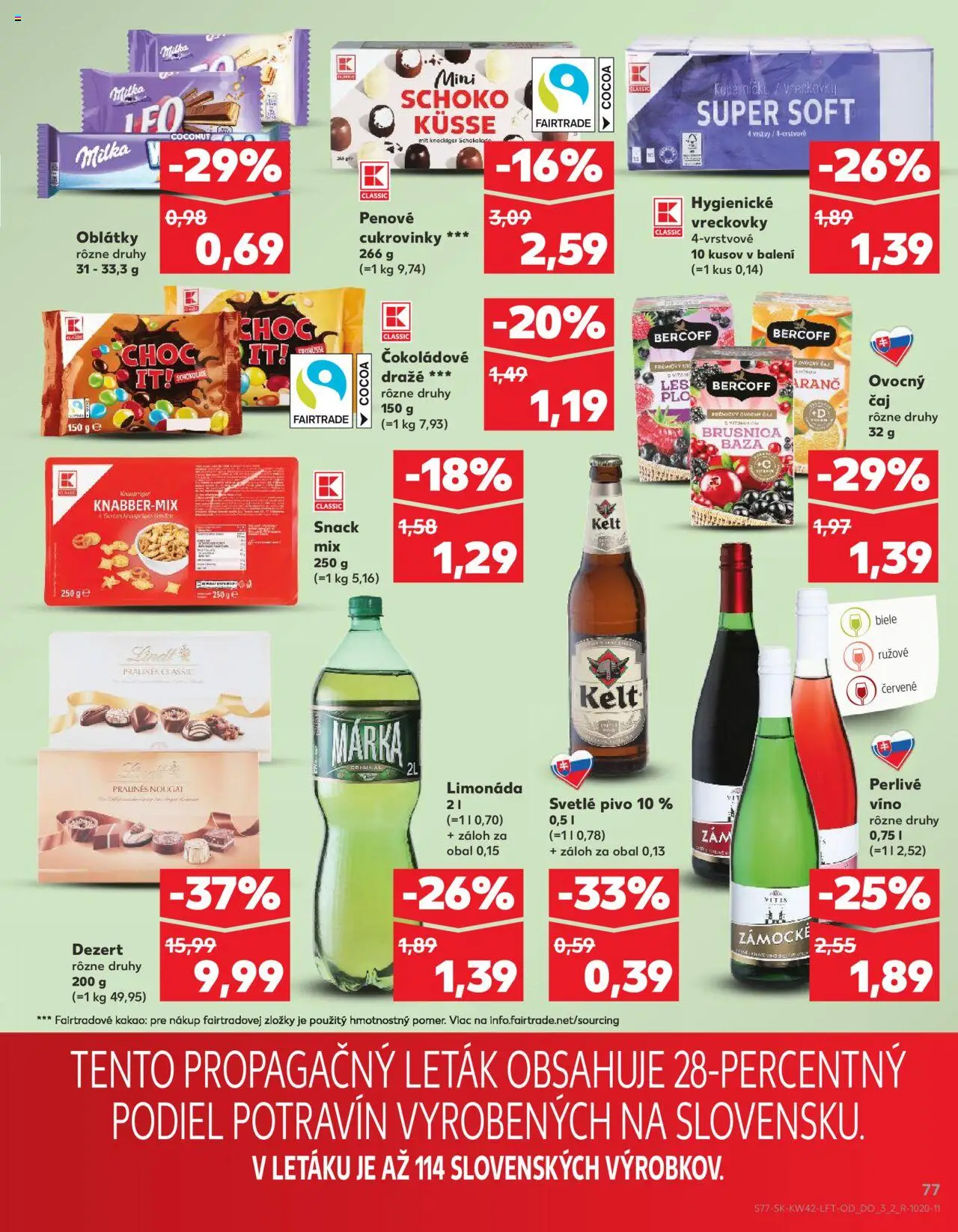Nové Kaufland akcie – leták je platný od 16.10.2025 | Strana: 77 | Produkty: Pivo, Čaj, Lindt, Kakao