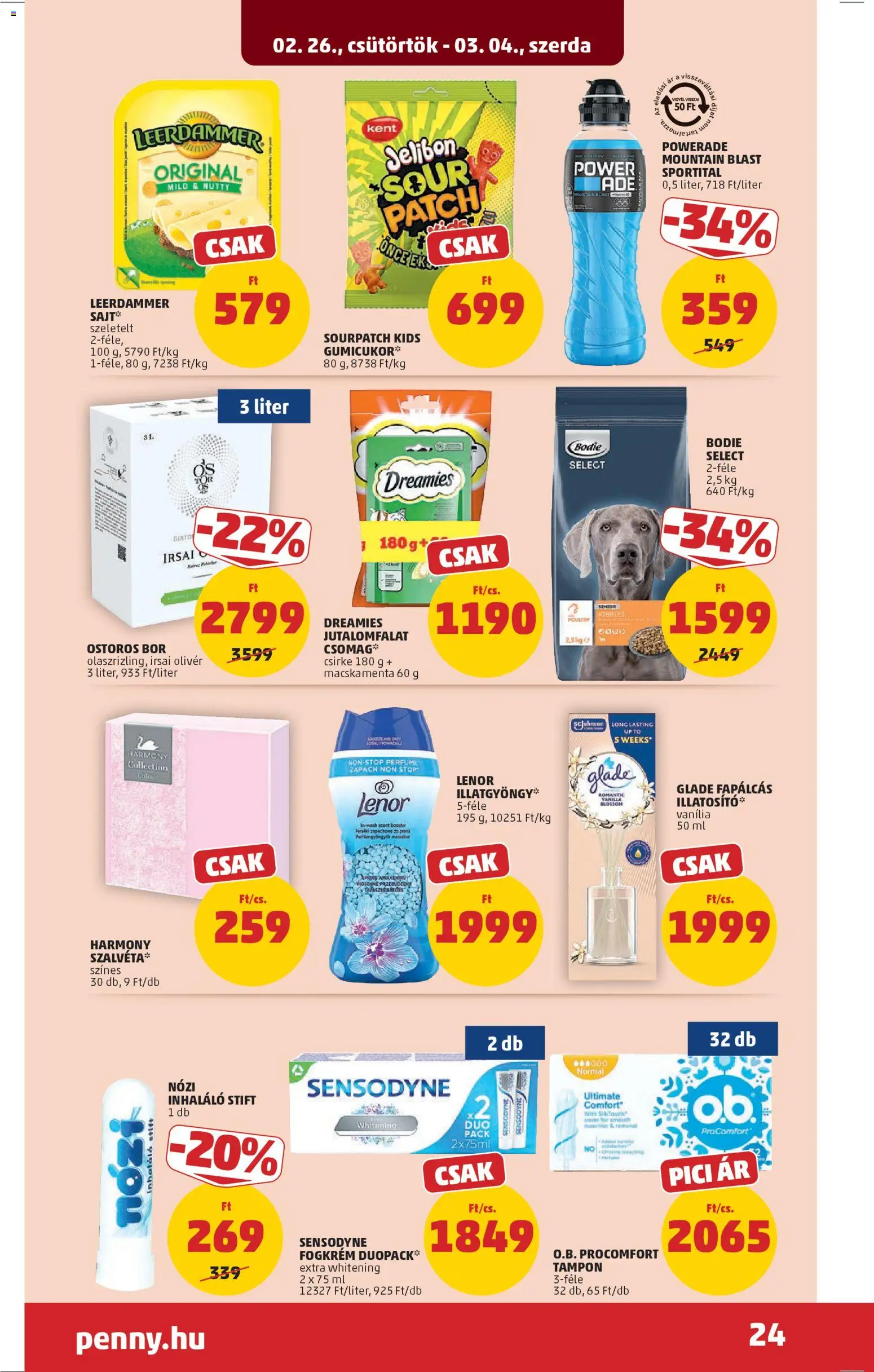 PENNY akciós ujság - amely érvényes a következő dátumtól: 26.02.2026 | Oldal: 28 | Termékek: Stift, Sajt, Bor, Só