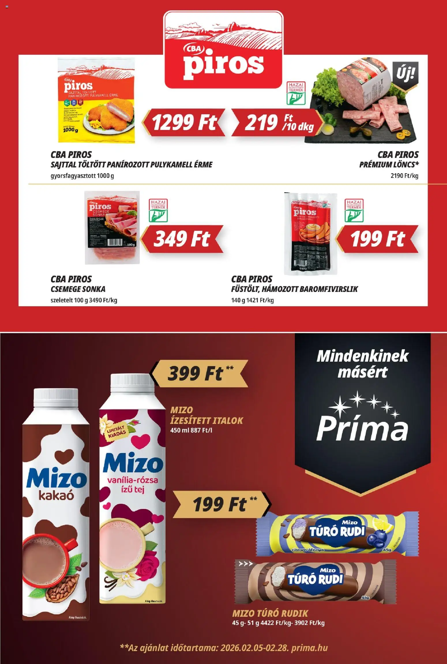 CBA Príma akciós ujság - amely érvényes a következő dátumtól: 12.02.2026 | Oldal: 5