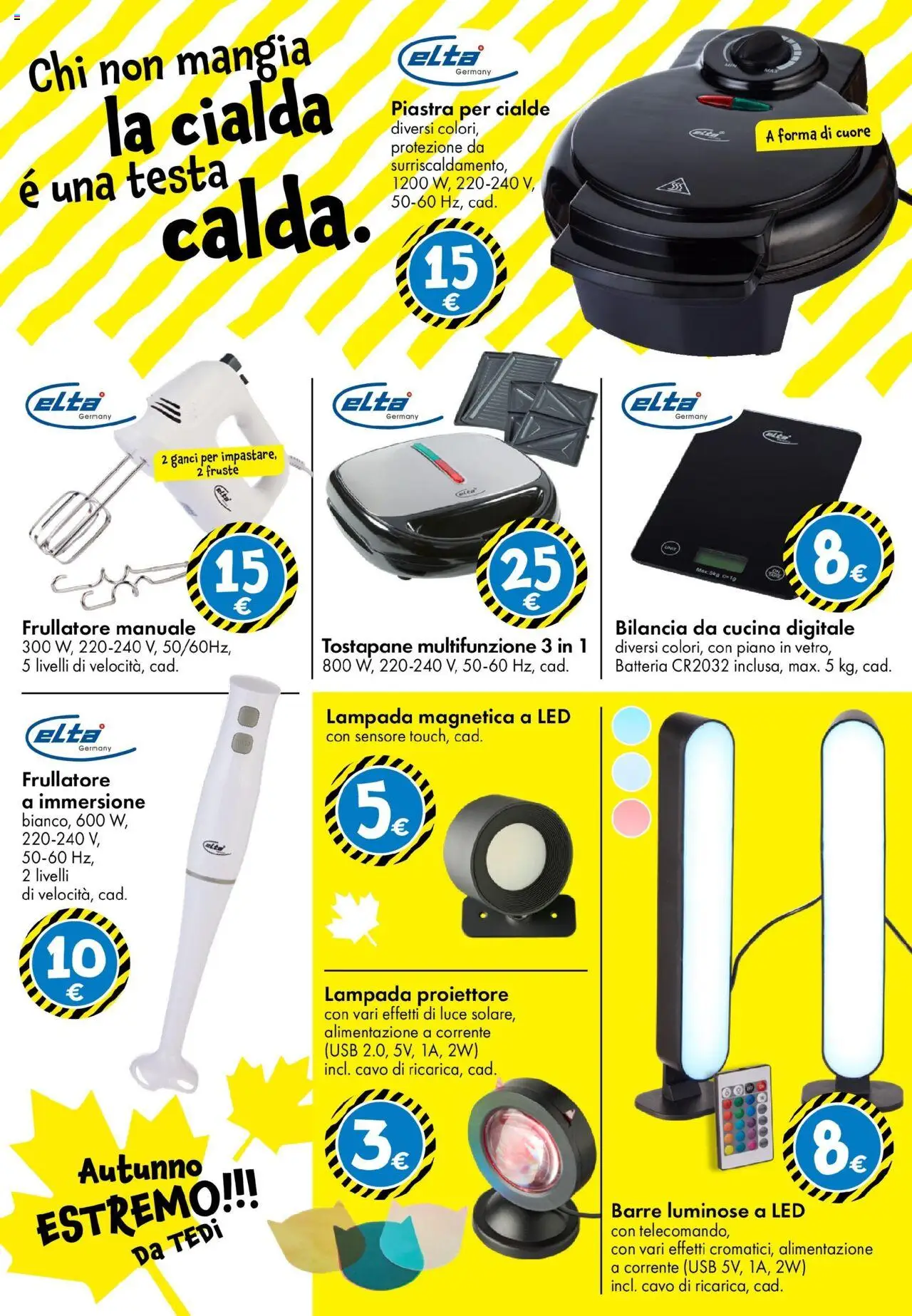 Volantino TEDi del 10.10.2025 | Pagina: 9 | Prodotti: Frullatore, USB, Tostapane, Batteria
