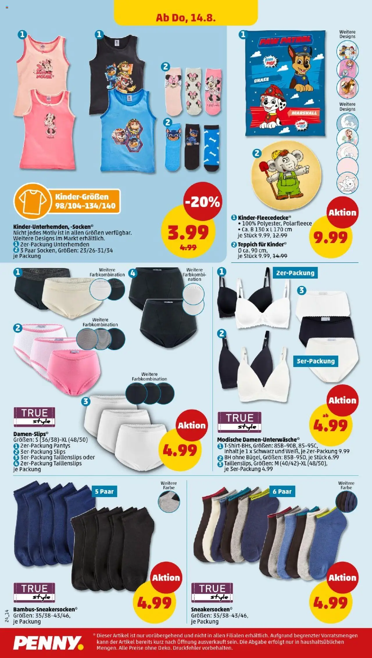 Penny - Baden-Württemberg - gültig ab dem 11.08.2025 | Seite: 24 | Produkte: Teppich, BH, Socken