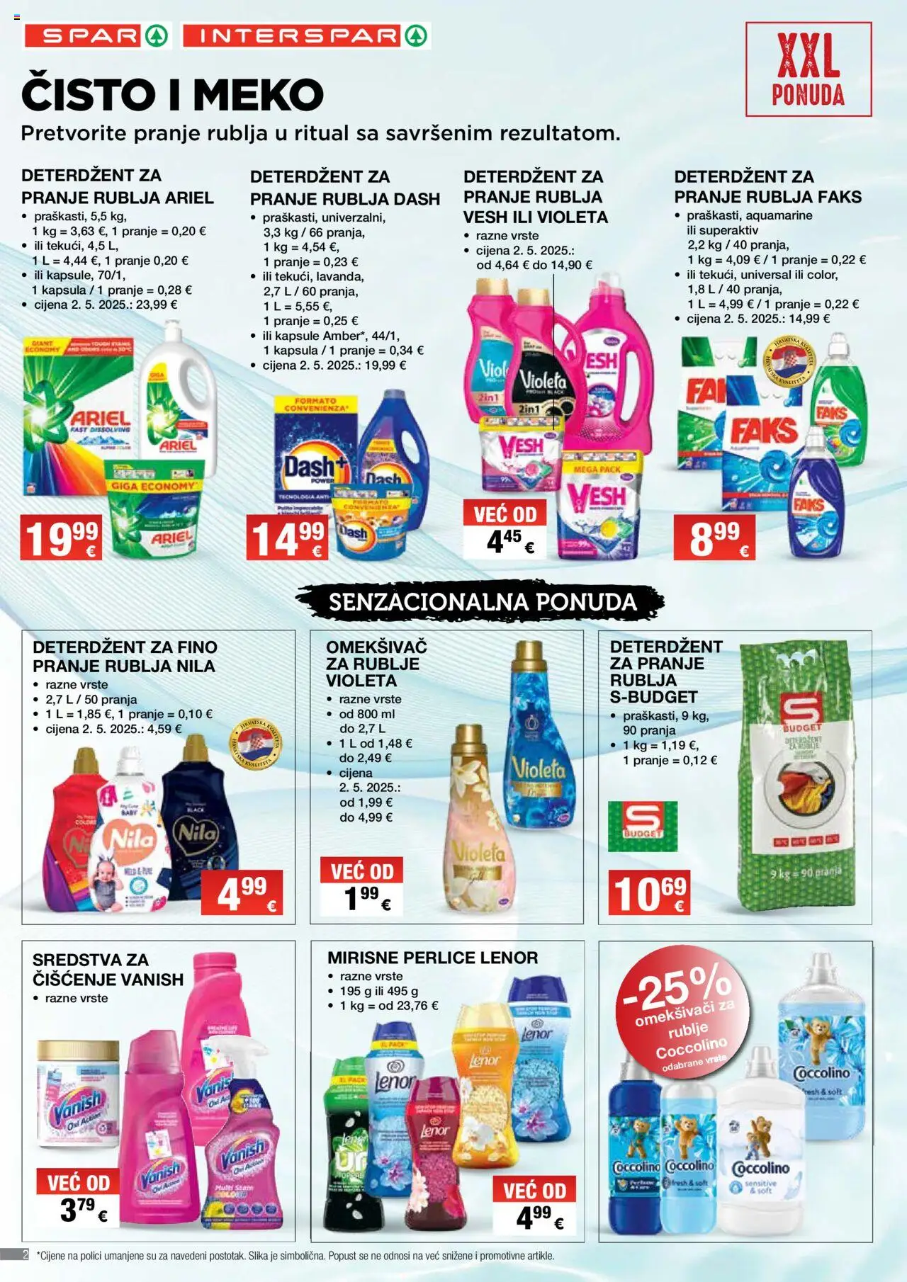 Spar katalog | vrijedi od 23.10.2025 | Stranica: 2 | Proizvodi: Faks, Deterdžent za pranje rublja, Omekšivač, Ariel