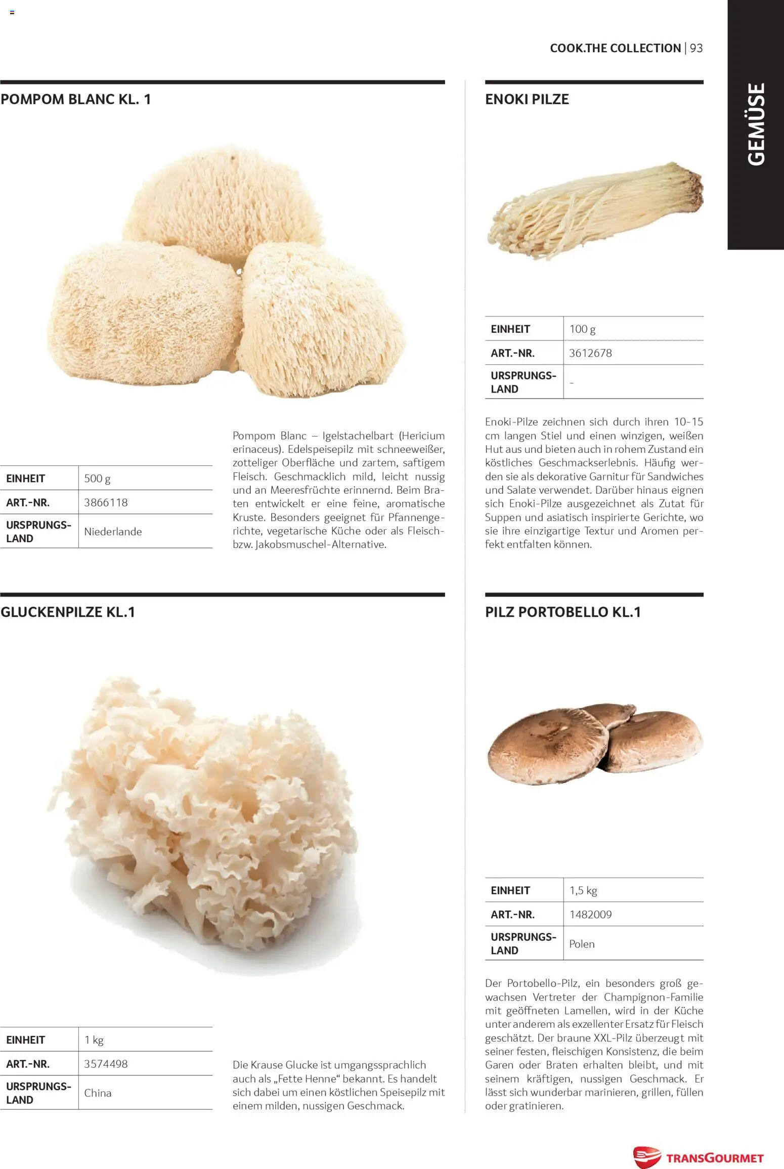 Transgourmet Cook Look-Book gültig ab 08.04.2026 | Seite: 93 | Produkte: Gemüse, Meeresfrüchte, Hut
