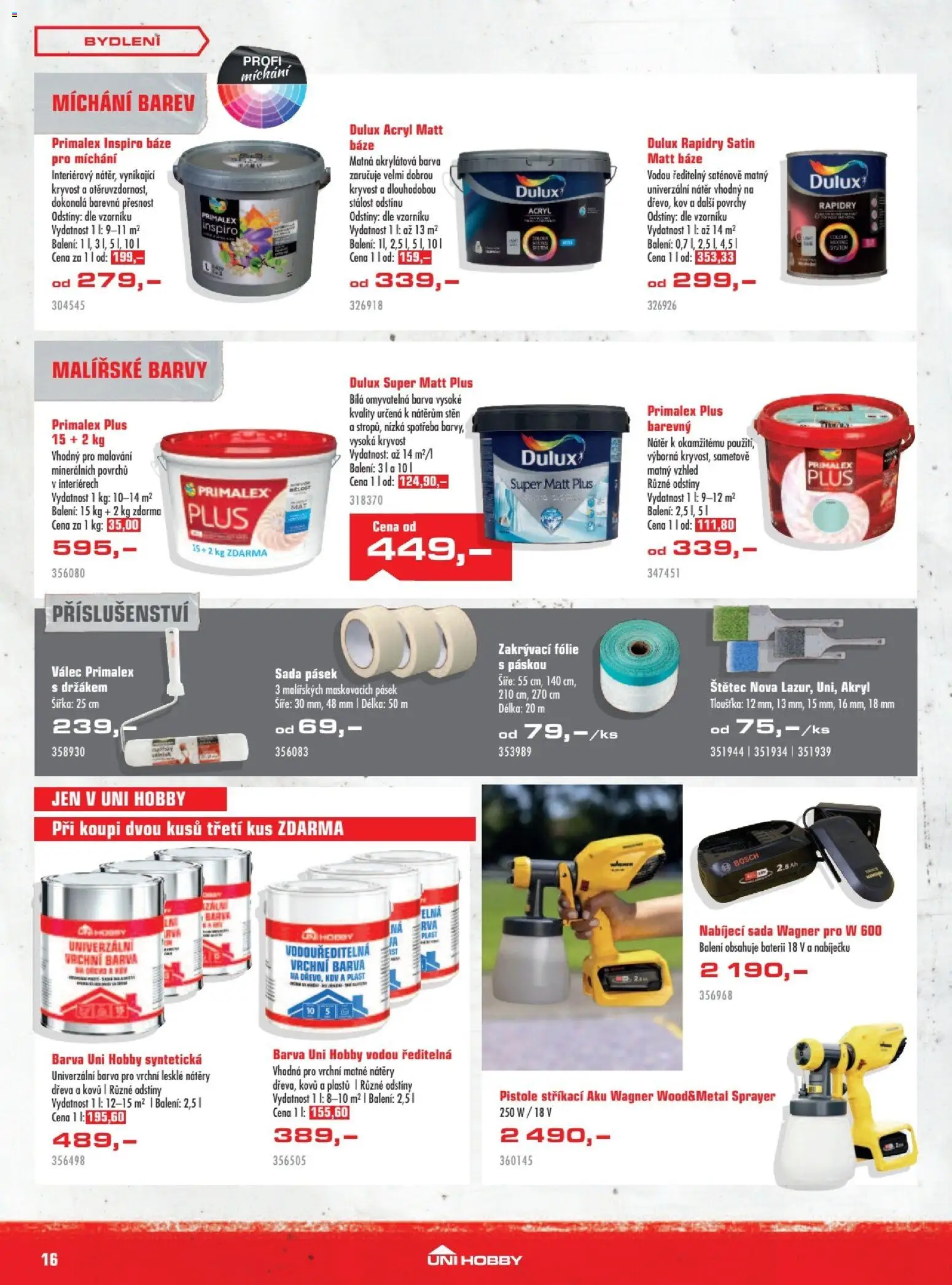 Uni Hobby leták od 29.01.2026 | Strana: 16 | Produkty: Primalex, Fólie, Barvy, Štětec