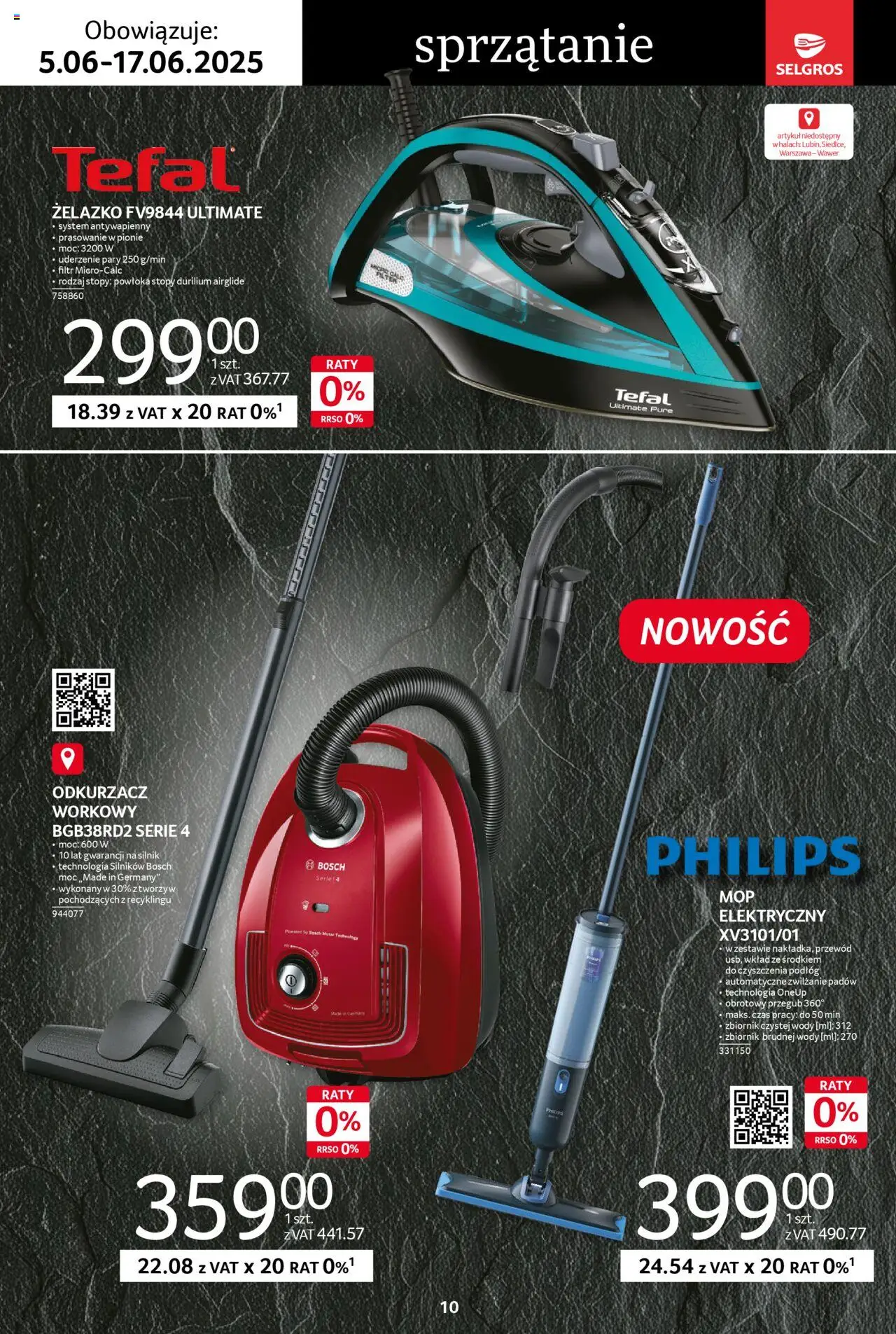 Selgros cash&carry Gazetka - Premium od 05.06.2025 | Strona: 10 | Produkty: Odkurzacz, Cleaner, Tefal