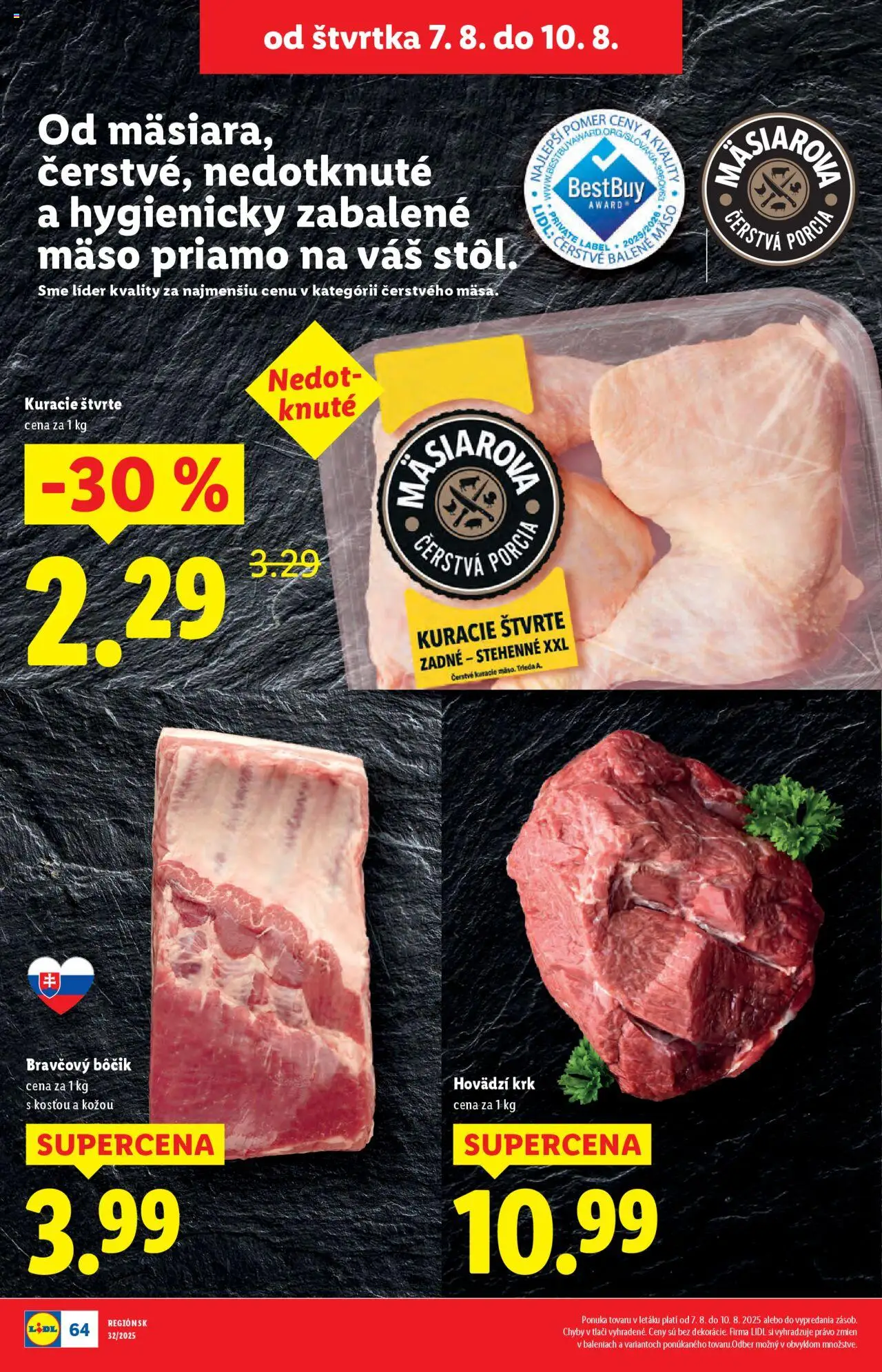 Lidl leták │ platný od 04.08.2025 | Strana: 70 | Produkty: Bravčový bôčik
