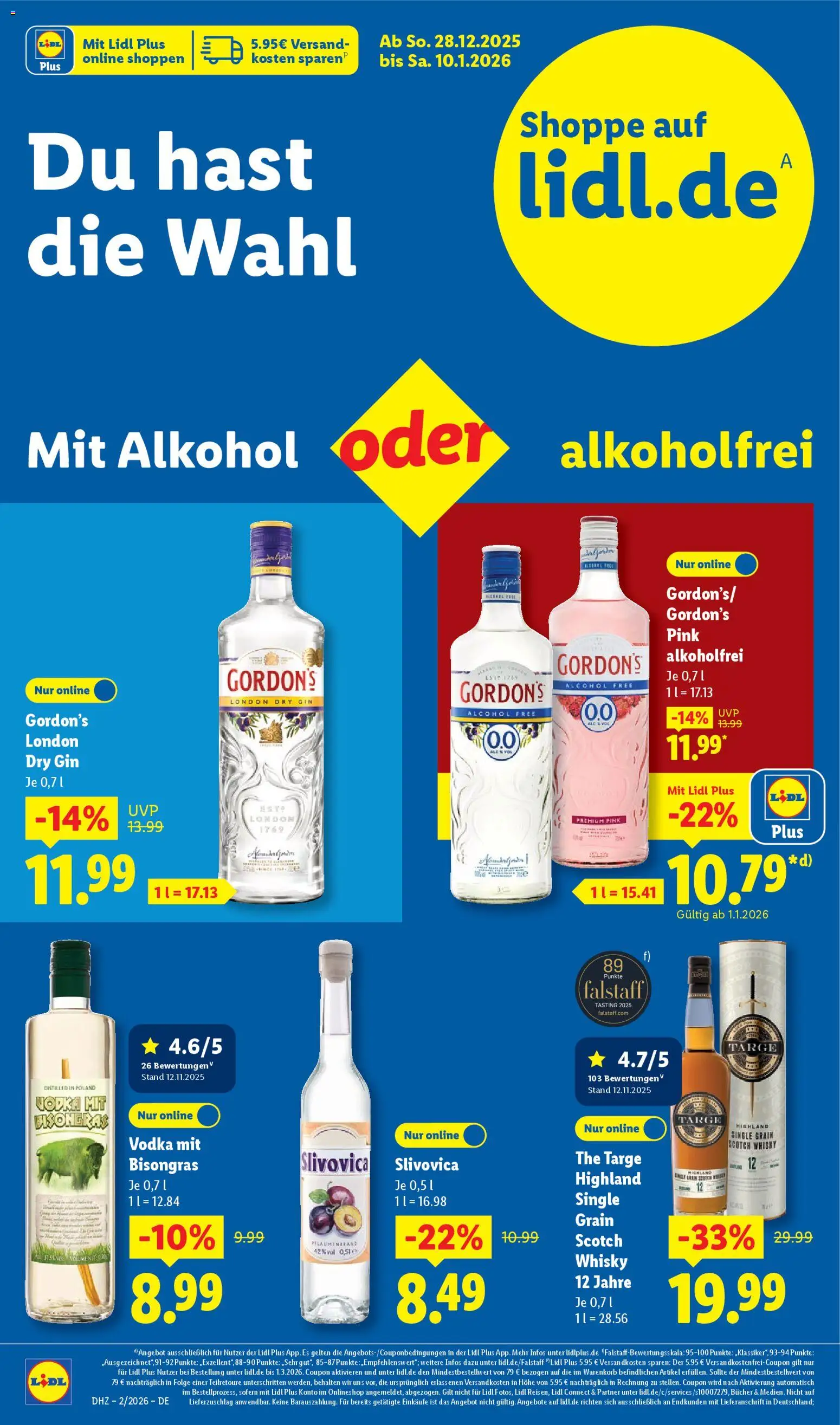 Lidl Prospekt Gundelsheim – gültig ab 05.01.2026 | Seite: 54 | Produkte: Whisky, Vodka, Gin