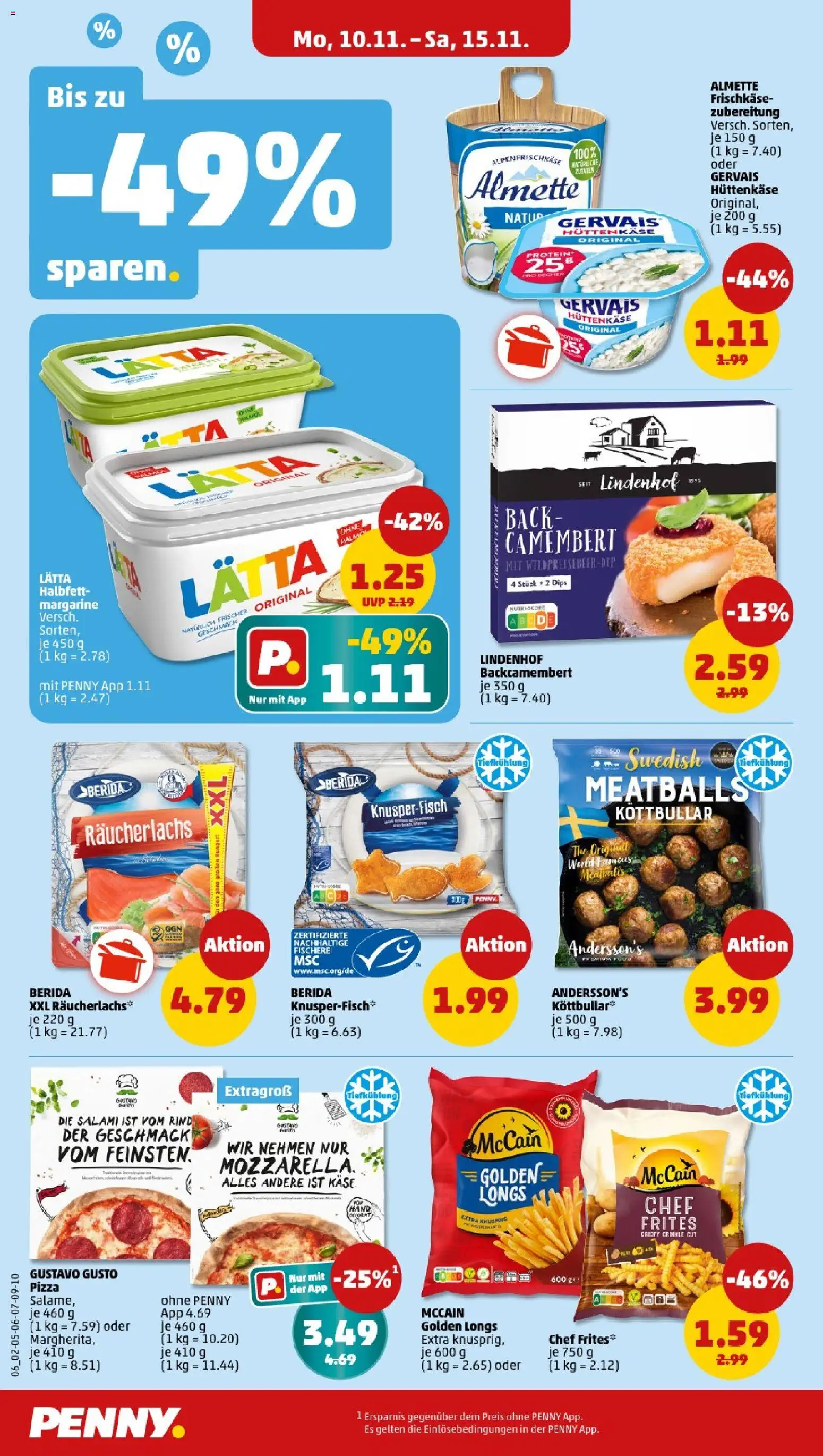 Penny -  Nordrhein - Westfalen – gültig ab 10.11.2025 | Seite: 6 | Produkte: Käse, Räucherlachs, Pizza, Hüttenkäse