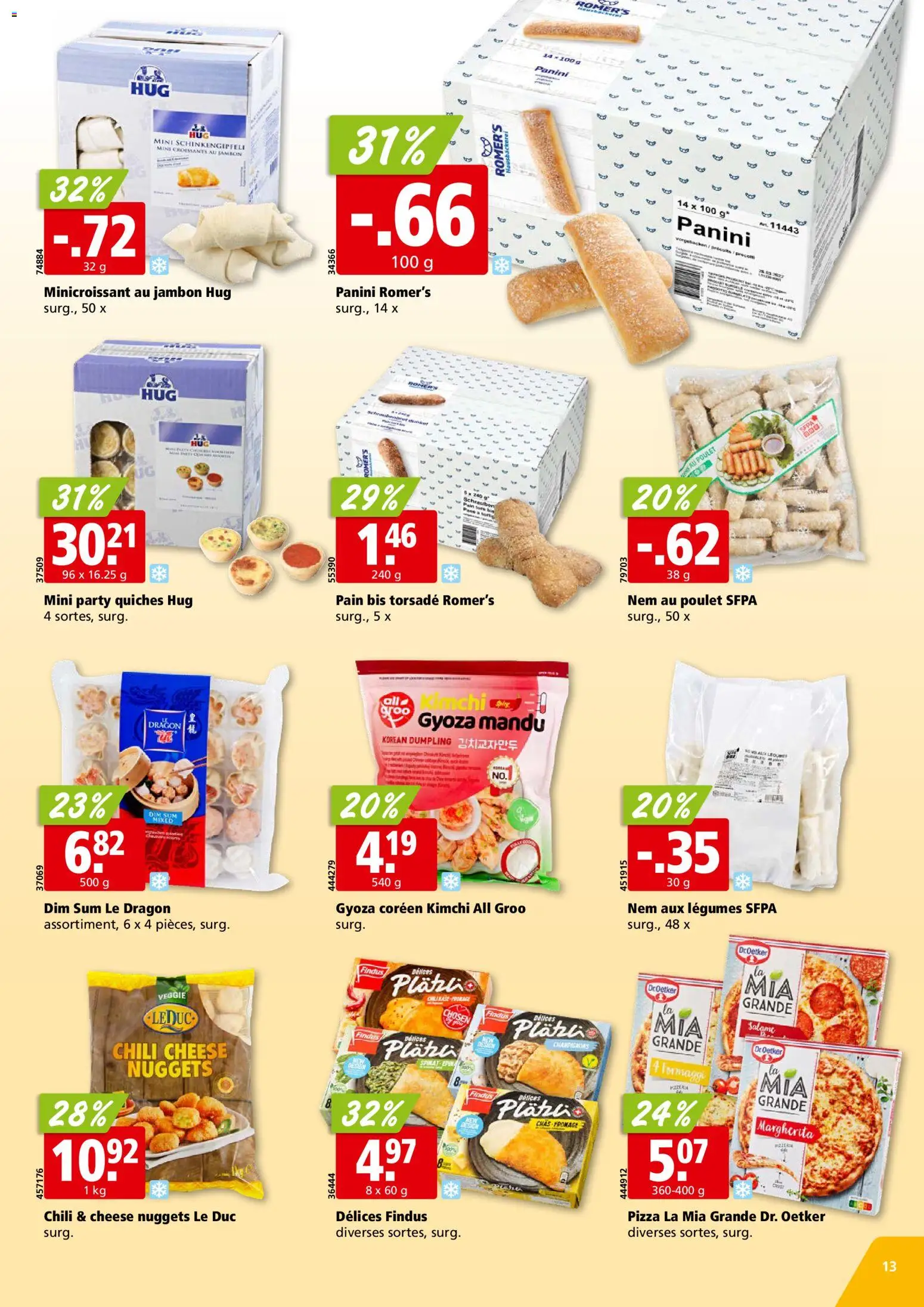 Aligro Aktionen Chavannes, Matran, Genève, Sion – gültig ab 10.11.2025 | Seite: 13 | Produkte: Champignons, Pizza, Chili, Harddisk