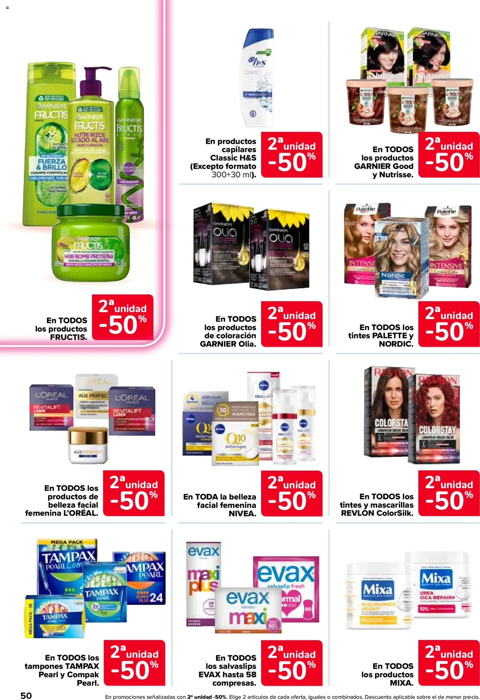 Carrefour folleto │ válido desde el 24.03.2026 | Página: 50 | Productos: Salvaslips, Tampones